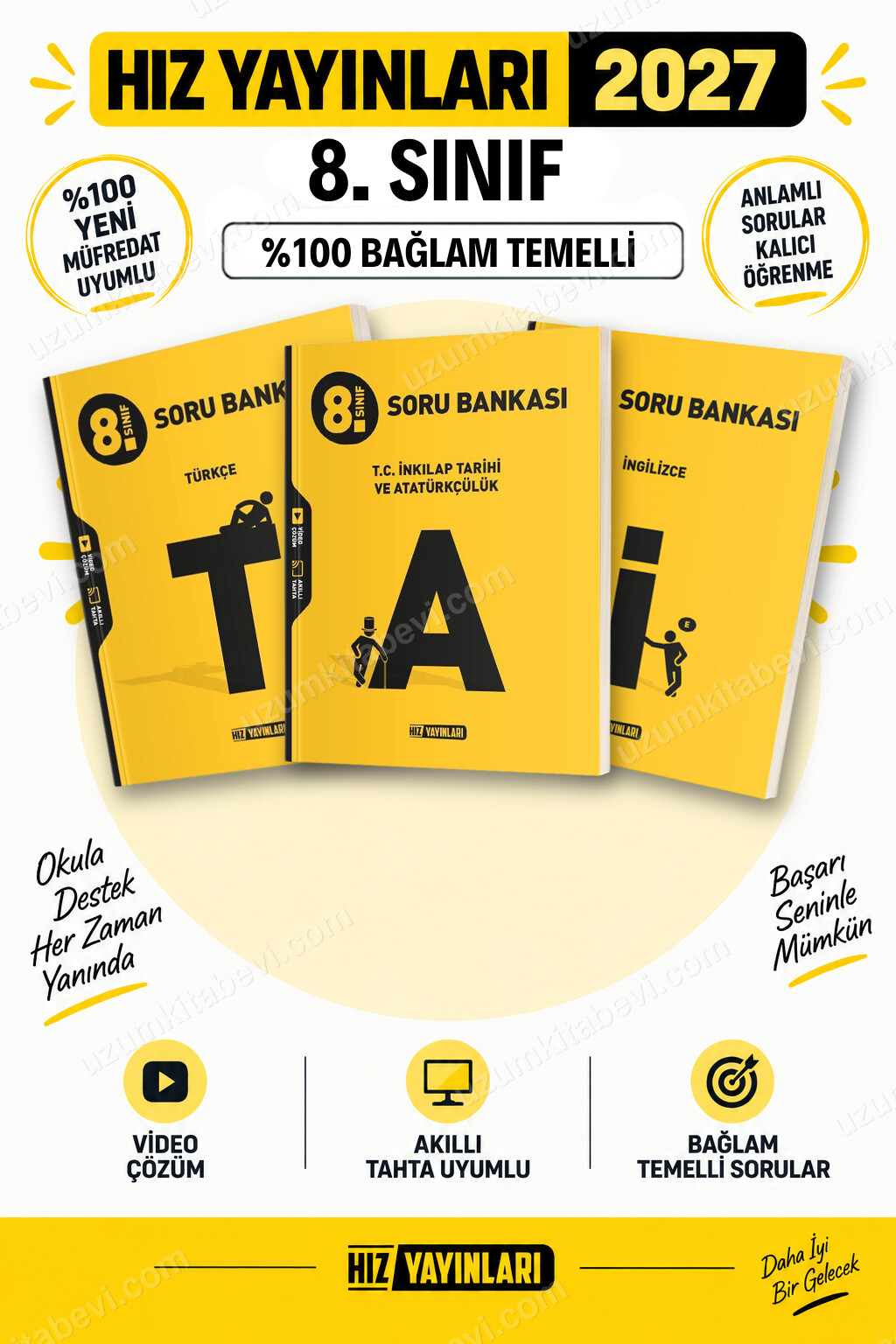 Hız Yayınları 2027 8. Sınıf Türkçe-İnkılap Tarihi-İngilizce LGS Güncel Müfredat Soru Bankası Seti - Hız Yayınları kitap kapağı