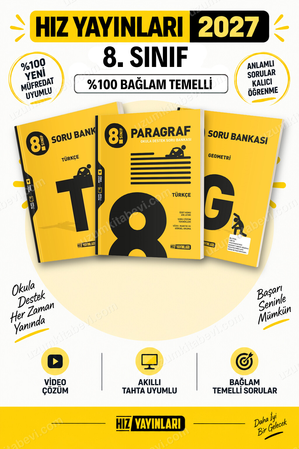 Hız Yayınları 2027 8. Sınıf Türkçe-Paragraf-Geometri LGS Güncel Müfredat Soru Bankası Seti - Hız Yayınları kitap kapağı