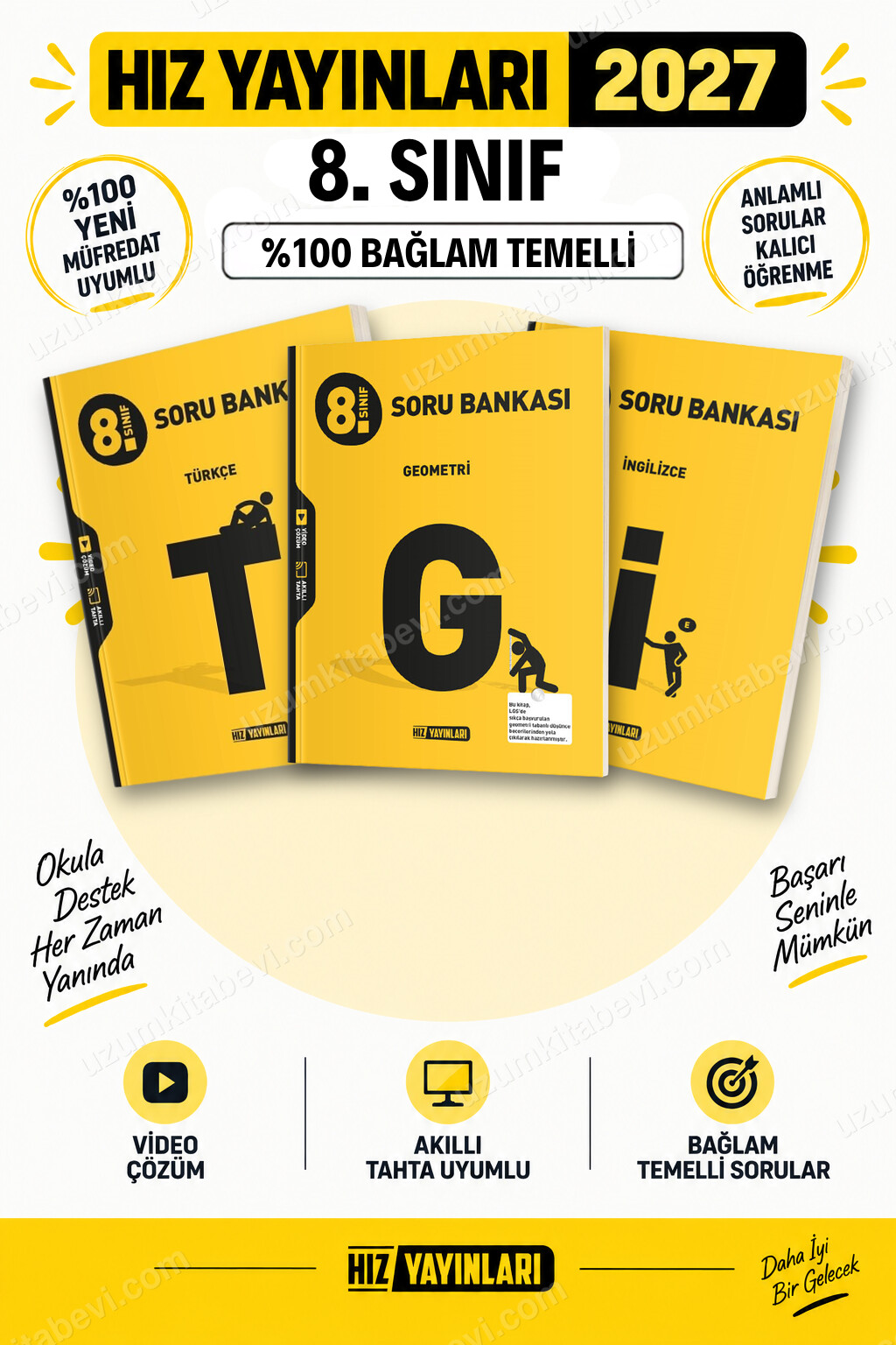 Hız Yayınları 2027 8. Sınıf Türkçe-Geometri-İngilizce LGS Güncel Müfredat Soru Bankası Seti - Hız Yayınları kitap kapağı