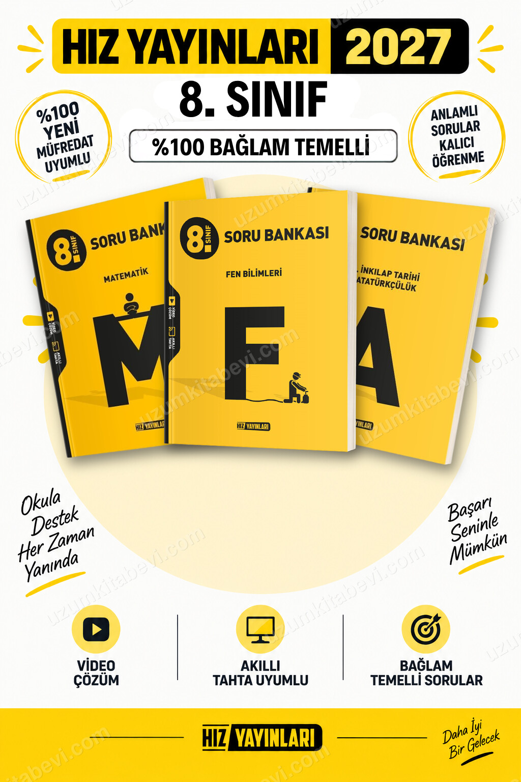 Hız Yayınları 2027 8. Sınıf Matematik-Fen-İnkılap LGS Güncel Müfredat Soru Bankası Seti - Hız Yayınları kitap kapağı
