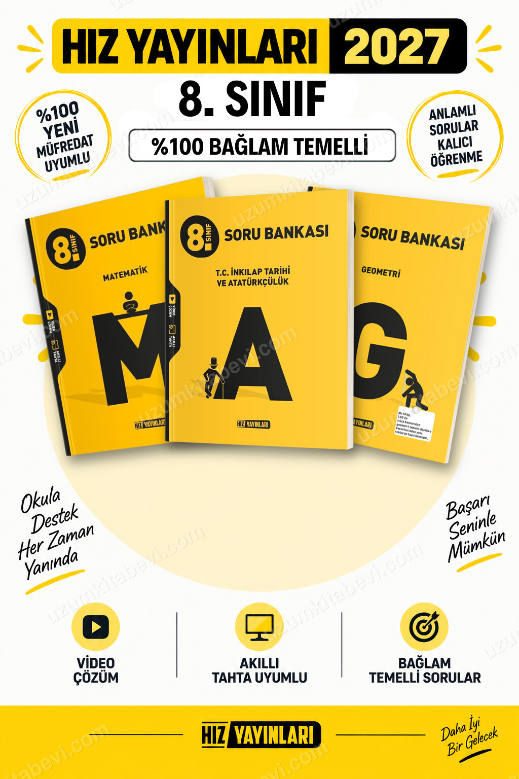 Hız Yayınları 2027 8. Sınıf Matematik-İnkılap Tarihi-Geometri LGS Güncel Müfredat Soru Bankası Seti - Hız Yayınları kitap kapağı