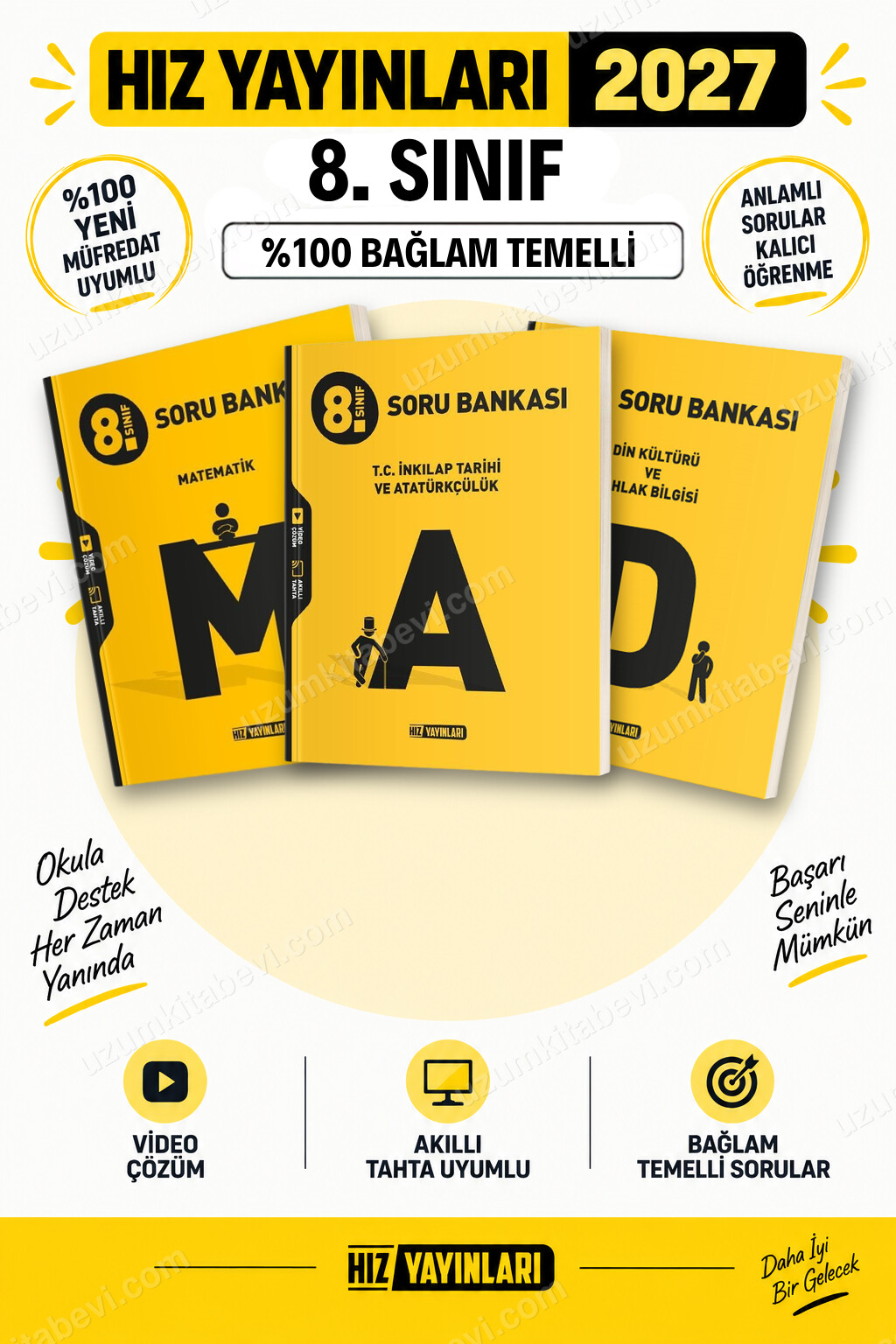 Hız Yayınları 2027 8. Sınıf Matematik-İnkılap-Din LGS Güncel Müfredat Soru Bankası Seti - Hız Yayınları kitap kapağı