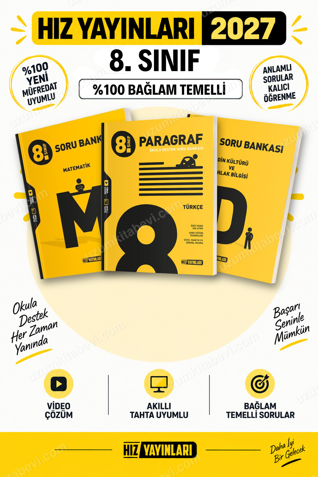 Hız Yayınları 2027 8. Sınıf Matematik-Paragraf-Din Kültürü LGS Güncel Müfredat Soru Bankası Seti - Hız Yayınları kitap kapağı