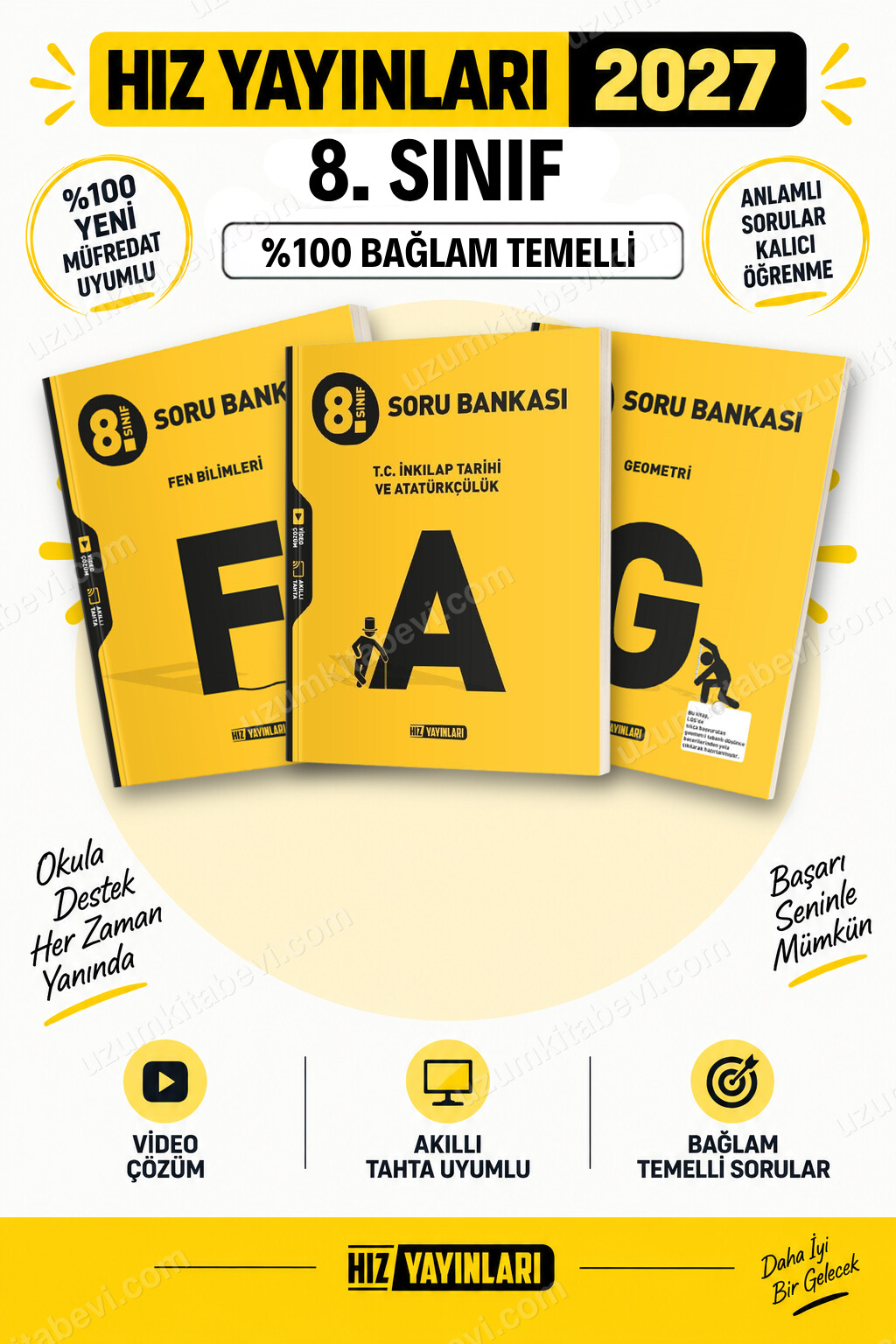 Hız Yayınları 2027 8. Sınıf Fen-İnkılap-Geometri LGS Güncel Müfredat Soru Bankası Seti - Hız Yayınları kitap kapağı