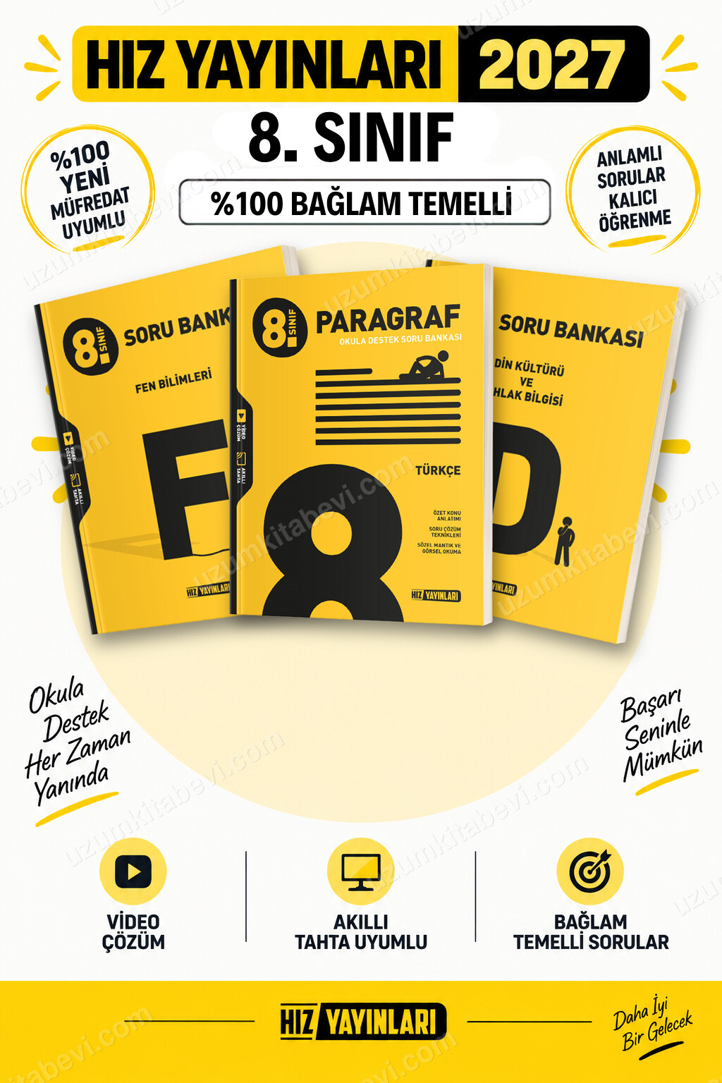 Hız Yayınları 2027 8. Sınıf Fen Bilimleri-Paragraf-Din Kültürü LGS Güncel Müfredat Soru Bankası Seti - Hız Yayınları kitap kapağı