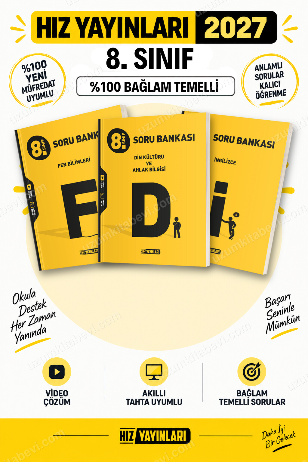 Hız Yayınları 2027 8. Sınıf Fen-Din-İngilizce LGS Güncel Müfredat Soru Bankası Seti - Hız Yayınları kitap kapağı