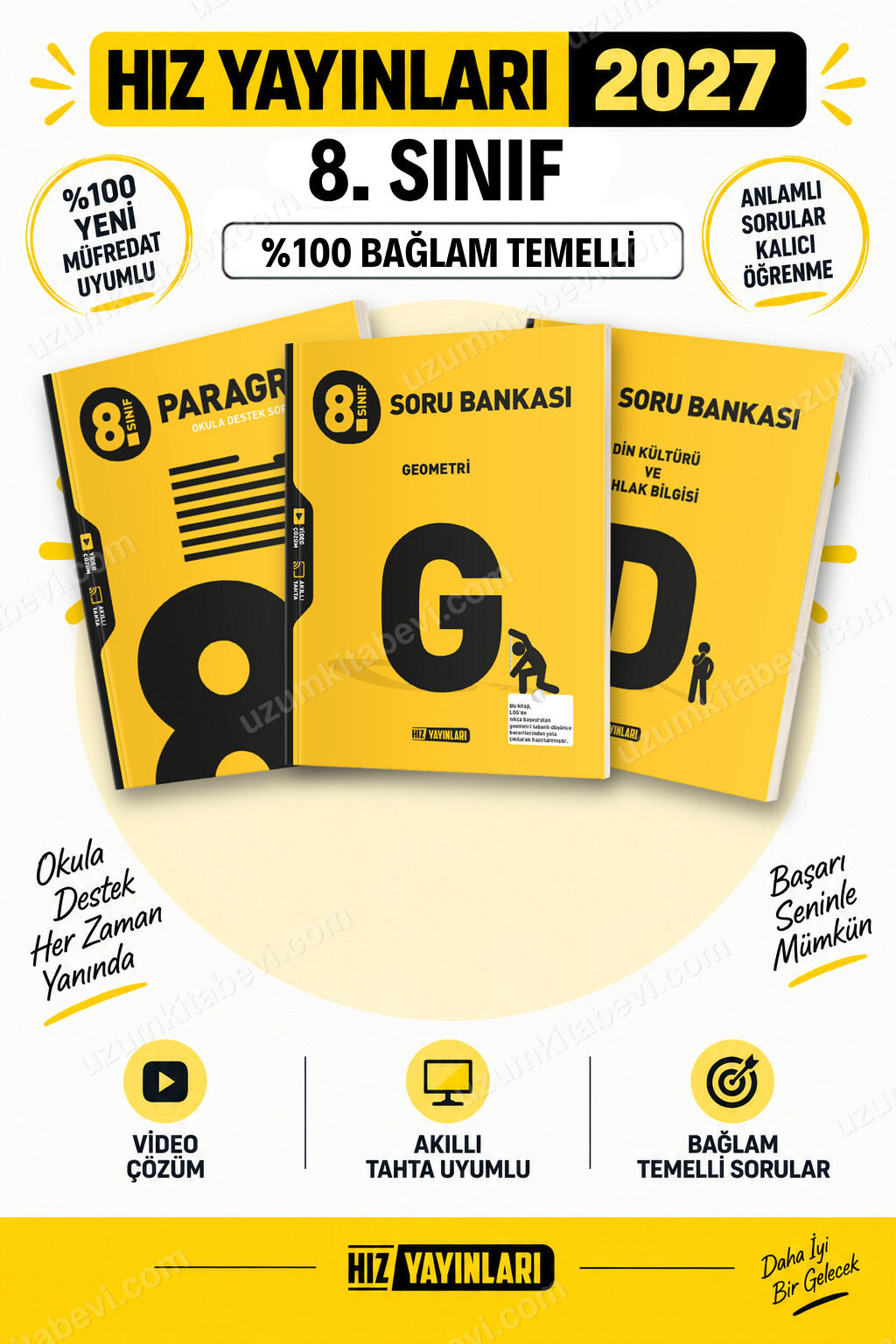 Hız Yayınları 2027 8. Sınıf Paragraf-Geometri-Din Kültürü LGS Güncel Müfredat Soru Bankası Seti - Hız Yayınları kitap kapağı
