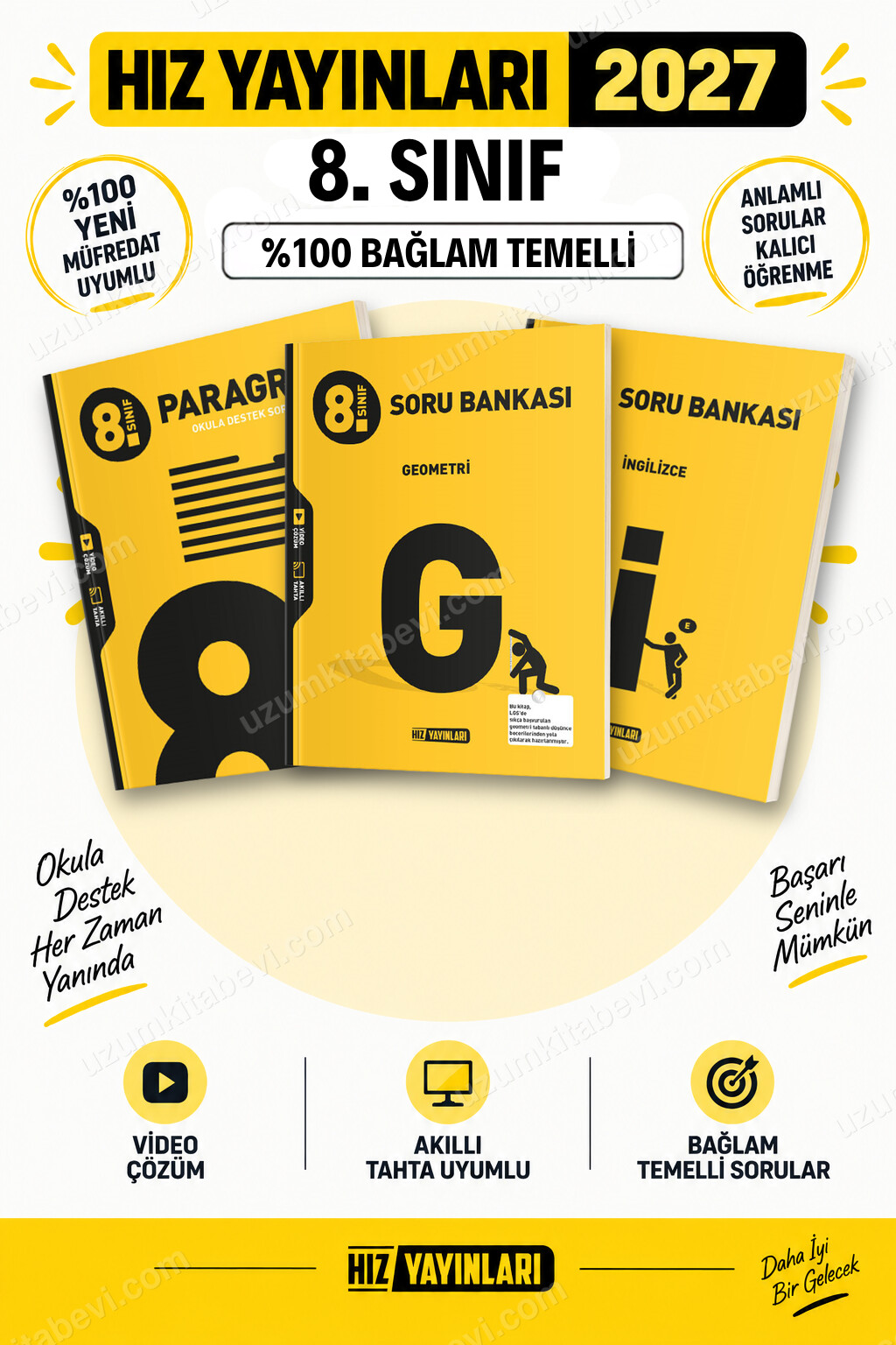 Hız Yayınları 2027 8. Sınıf Paragraf-Geometri-İngilizce LGS Güncel Müfredat Soru Bankası Seti - Hız Yayınları kitap kapağı