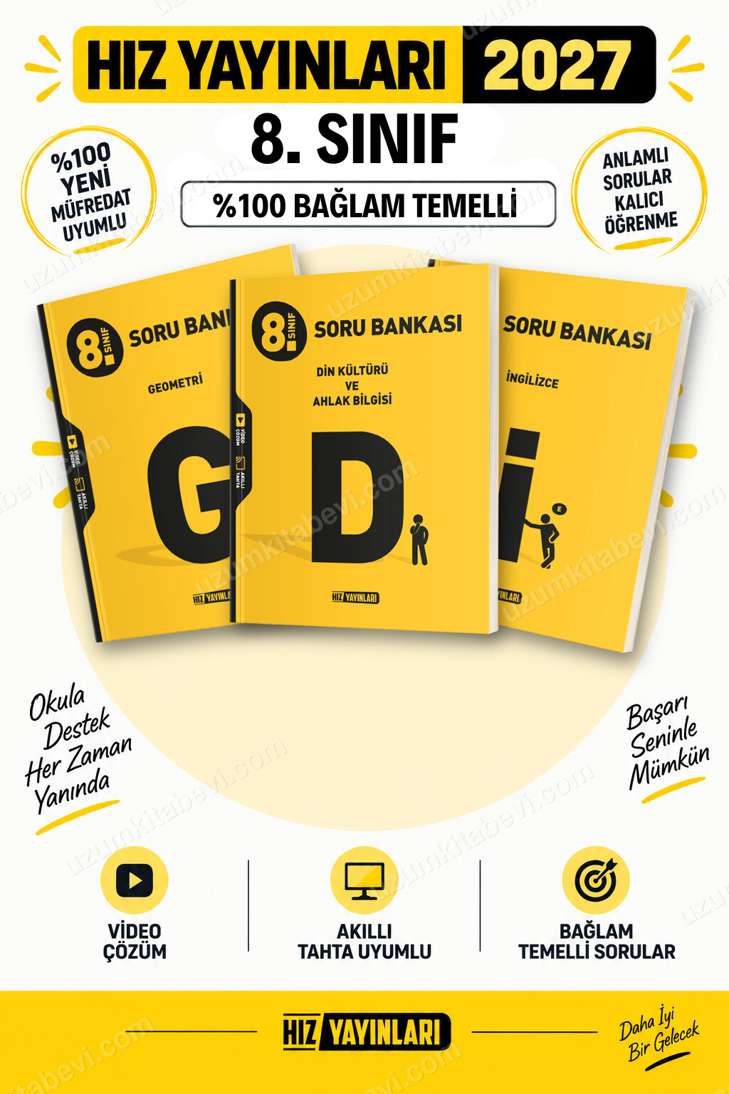 Hız Yayınları 2027 8. Sınıf Geometri-Din Kültürü-İngilizce LGS Güncel Müfredat Soru Bankası Seti - Hız Yayınları kitap kapağı