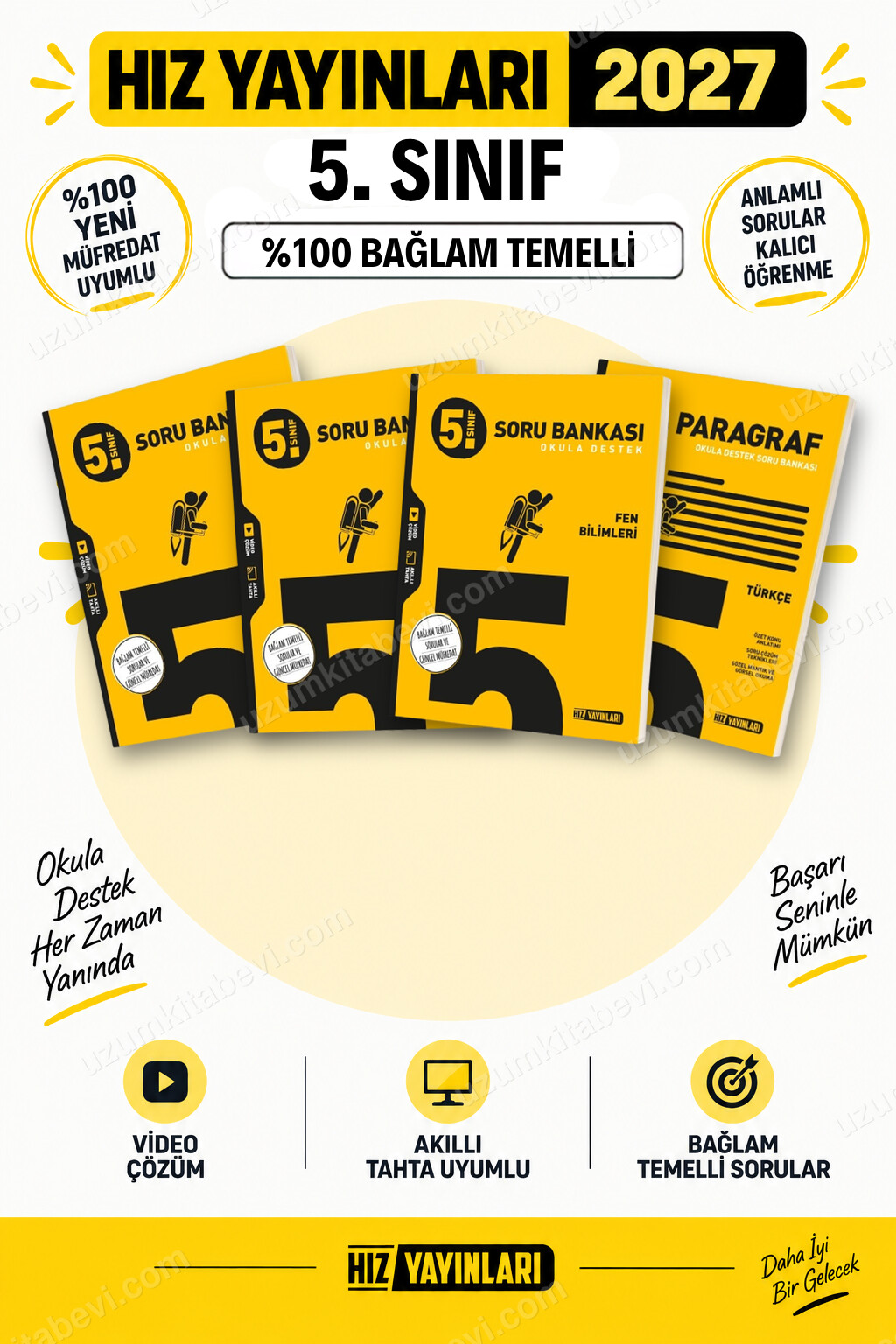 Hız Yayınları 2027 5. Sınıf Türkçe-Matematik-Fen-Paragraf Maarif Yeni Müfredat Soru Bankası Seti - Hız Yayınları kitap kapağı