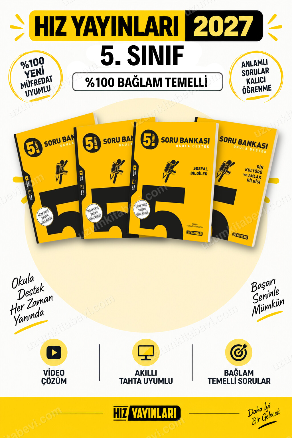 Hız Yayınları 2027 5. Sınıf Türkçe-Matematik-Sosyal-Din Maarif Yeni Müfredat Soru Bankası Seti - Hız Yayınları kitap kapağı