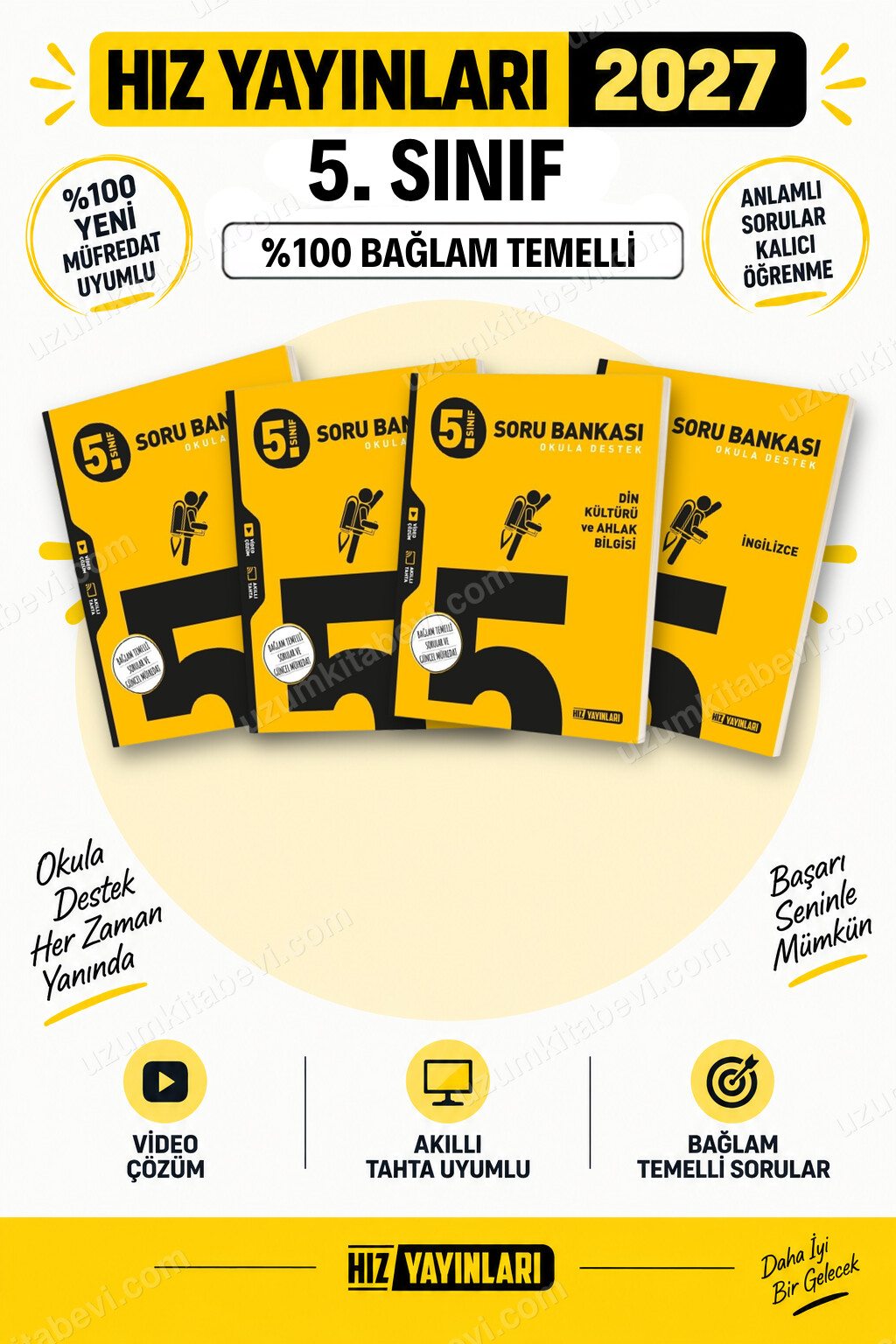 Hız Yayınları 2027 5. Sınıf Türkçe-Matematik-Din-İngilizce Maarif Yeni Müfredat Soru Bankası Seti - Hız Yayınları kitap kapağı