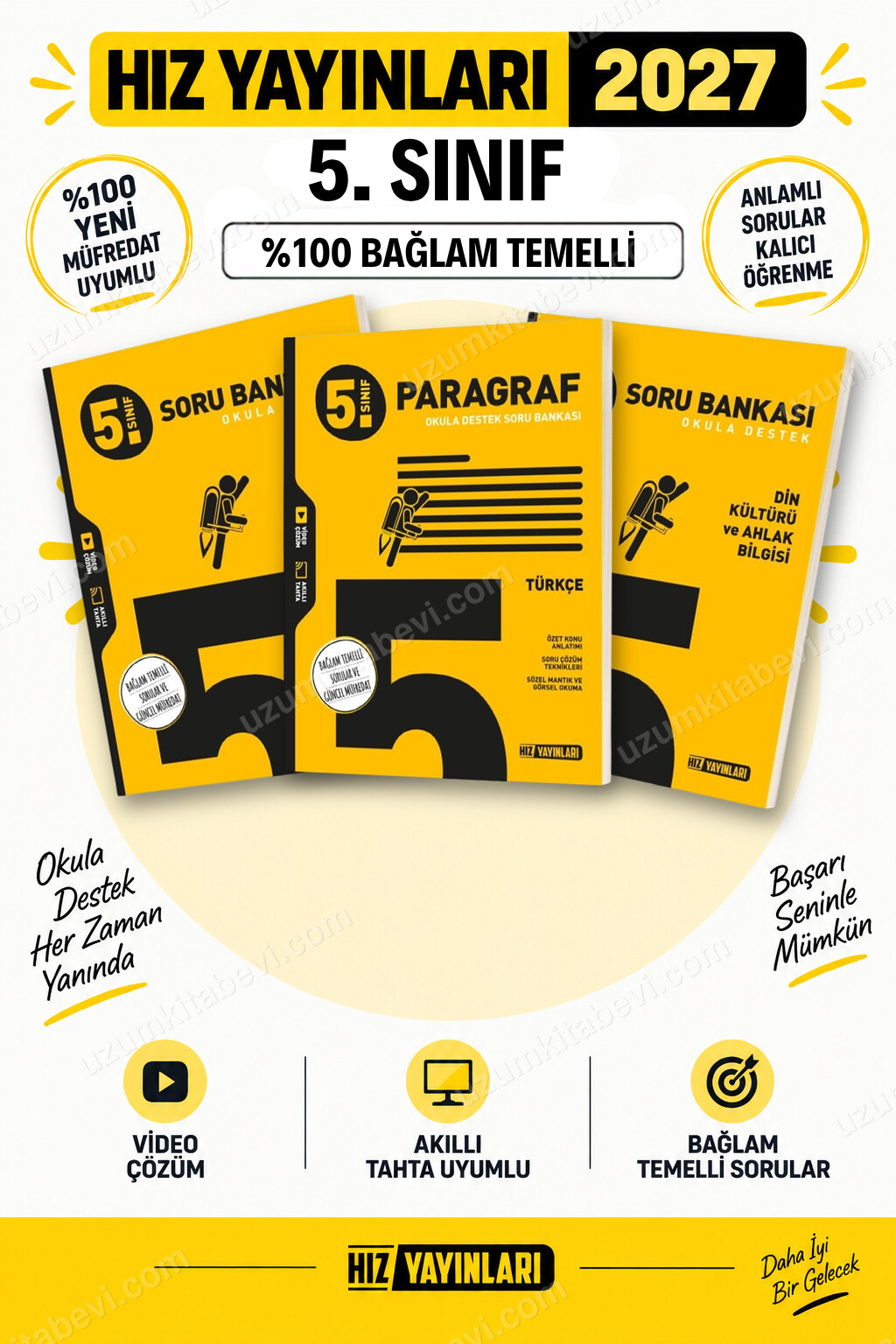 Hız Yayınları 2027 5. Sınıf Türkçe-Paragraf-Din Kültürü Maarif Yeni Müfredat Soru Bankası Seti - Hız Yayınları kitap kapağı