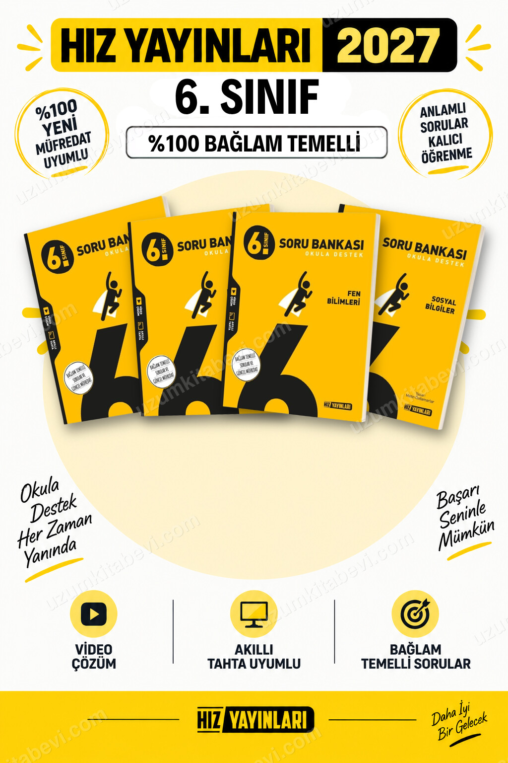 Hız Yayınları 2027 6. Sınıf Türkçe-Matematik-Fen-Sosyal Maarif Yeni Müfredat Soru Bankası Seti - Hız Yayınları kitap kapağı
