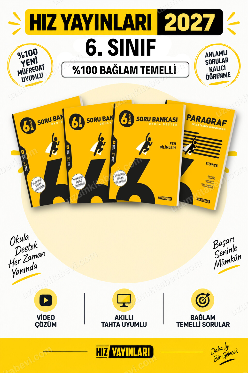 Hız Yayınları 2027 6. Sınıf Türkçe-Matematik-Fen-Paragraf Maarif Yeni Müfredat Soru Bankası Seti - Hız Yayınları kitap kapağı