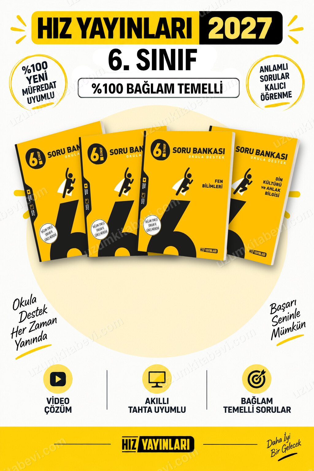 Hız Yayınları 2027 6. Sınıf Türkçe-Matematik-Fen-Din Maarif Yeni Müfredat Soru Bankası Seti - Hız Yayınları kitap kapağı