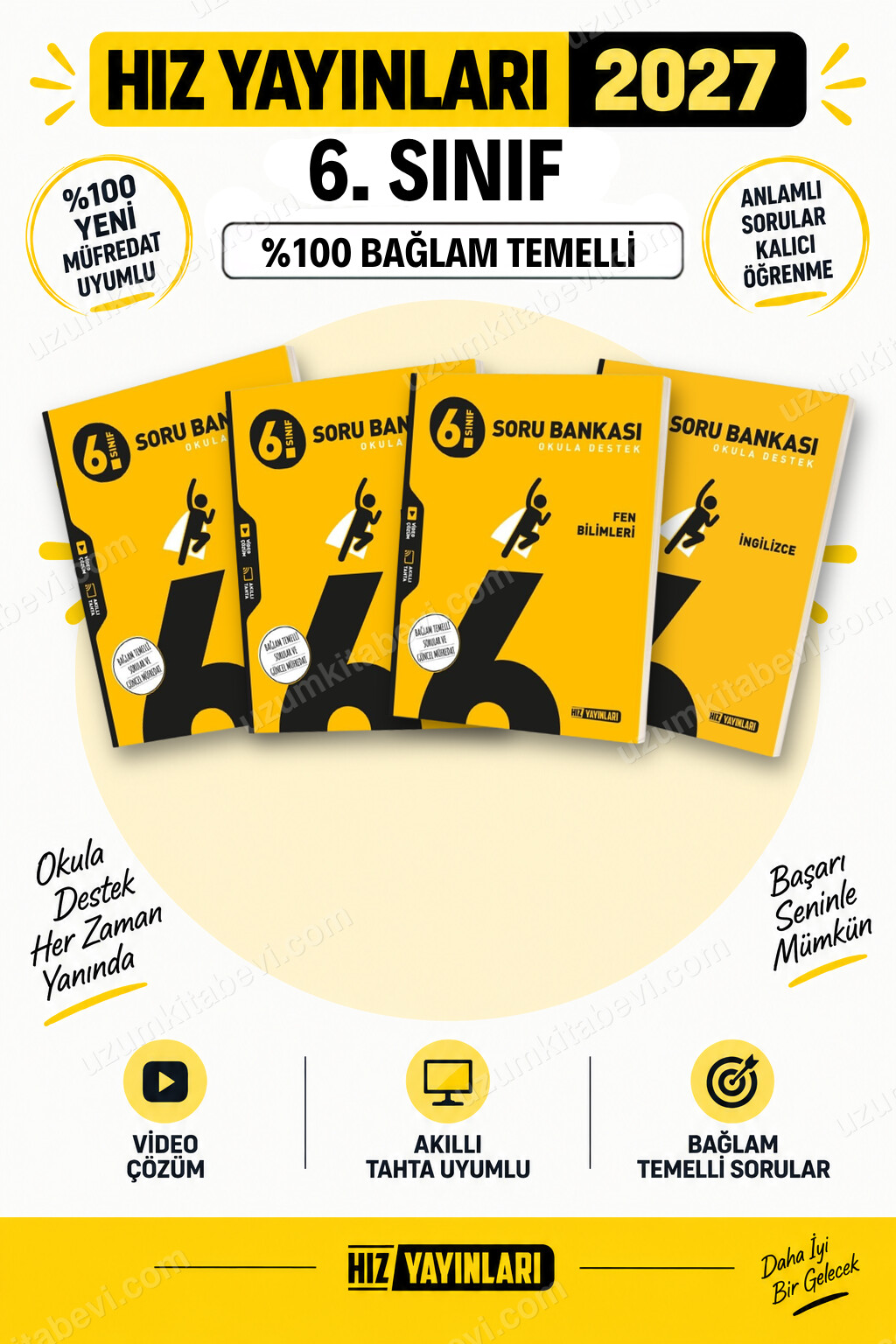 Hız Yayınları 2027 6. Sınıf Türkçe-Matematik-Fen-İngilizce Maarif Yeni Müfredat Soru Bankası Seti - Hız Yayınları kitap kapağı