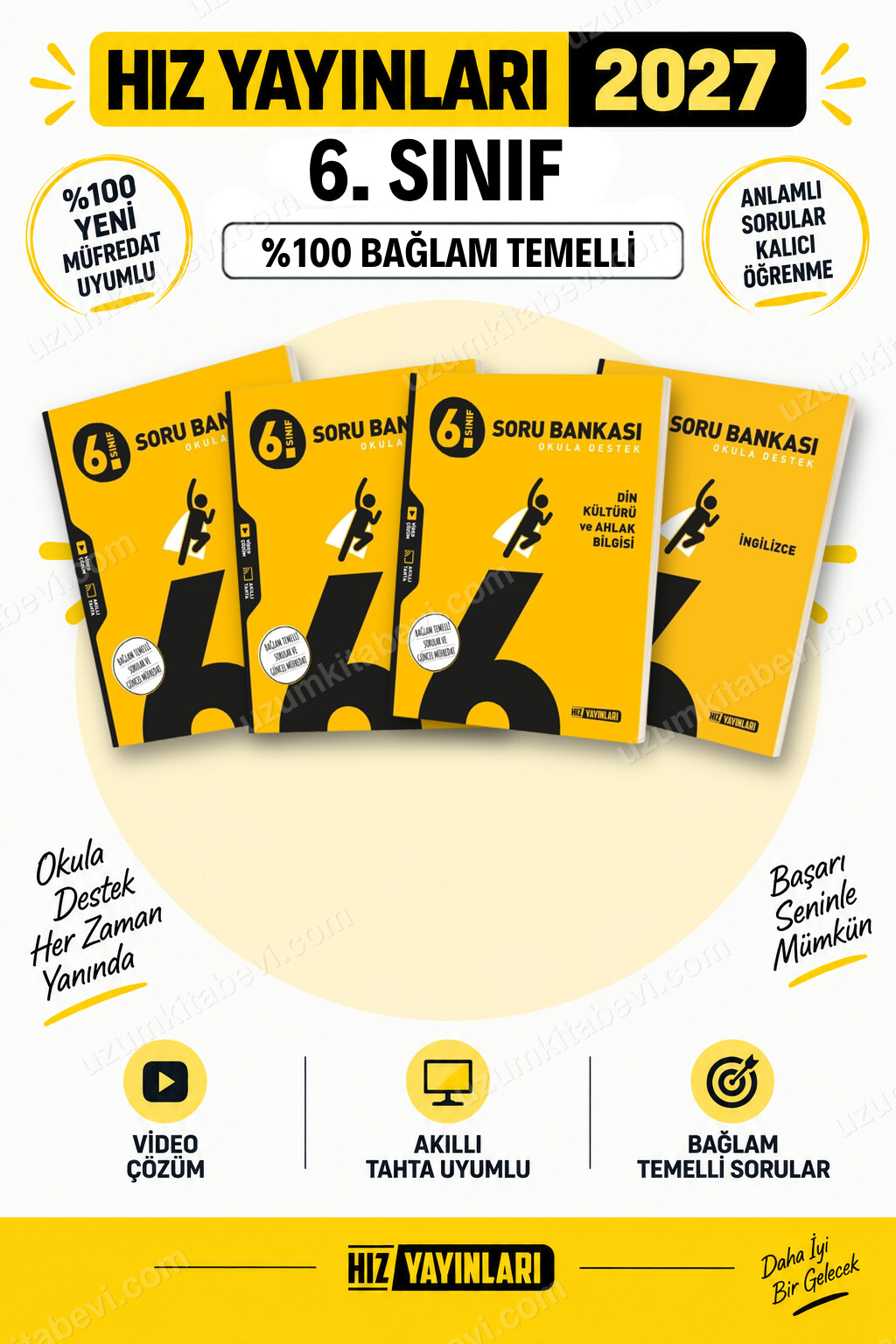 Hız Yayınları 2027 6. Sınıf Türkçe-Matematik-Din-İngilizce Maarif Yeni Müfredat Soru Bankası Seti - Hız Yayınları kitap kapağı