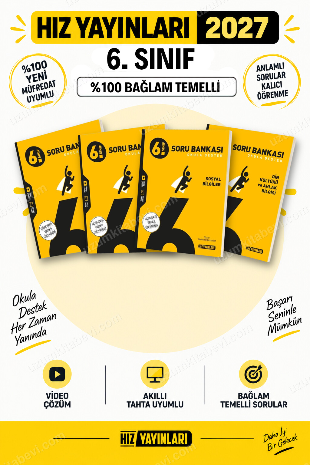 Hız Yayınları 2027 6. Sınıf Türkçe-Fen-Sosyal-Din Maarif Yeni Müfredat Soru Bankası Seti - Hız Yayınları kitap kapağı