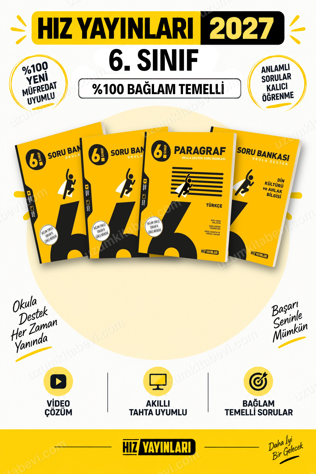 Hız Yayınları 2027 6. Sınıf Türkçe-Fen-Paragraf-Din Maarif Yeni Müfredat Soru Bankası Seti - Hız Yayınları kitap kapağı