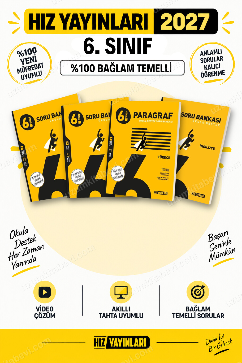 Hız Yayınları 2027 6. Sınıf Matematik-Sosyal-Paragraf-İngilizce Maarif Modeli Soru Bankası Seti - Hız Yayınları kitap kapağı