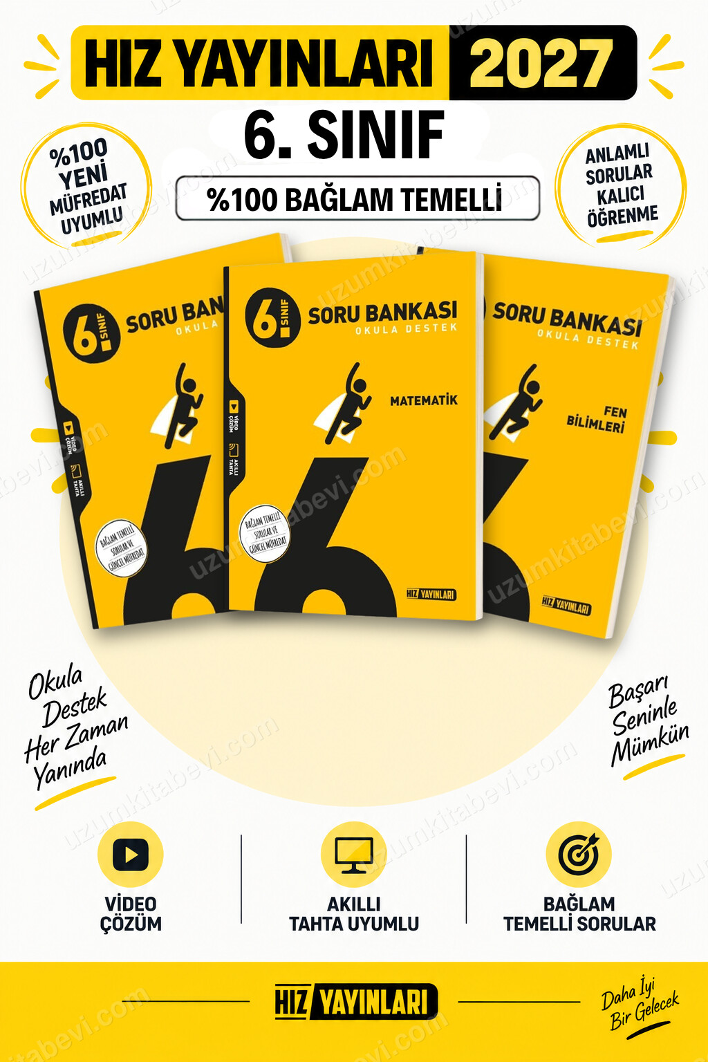 Hız Yayınları 2027 6. Sınıf Türkçe-Matematik-Fen Bilimleri Maarif Yeni Müfredat Soru Bankası Seti - Hız Yayınları kitap kapağı