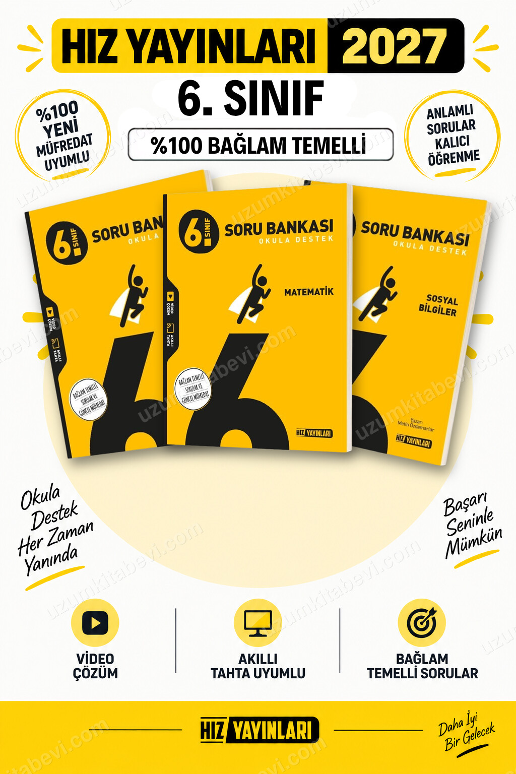 Hız Yayınları 2027 6. Sınıf Türkçe-Matematik-Sosyal Bilgiler Maarif Yeni Müfredat Soru Bankası Seti - Hız Yayınları kitap kapağı
