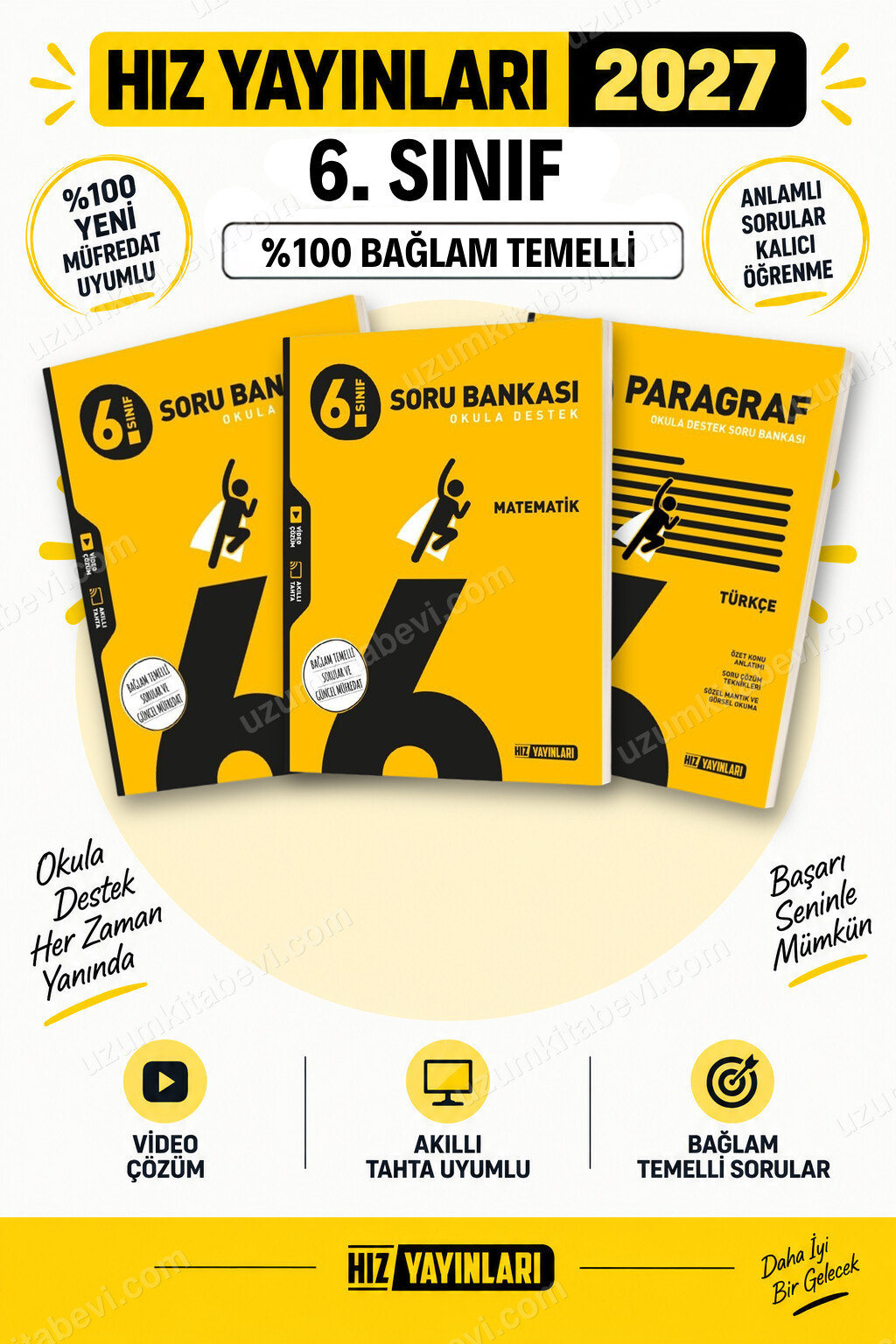 Hız Yayınları 2027 6. Sınıf Türkçe-Matematik-Paragraf Maarif Yeni Müfredat Soru Bankası Seti - Hız Yayınları kitap kapağı