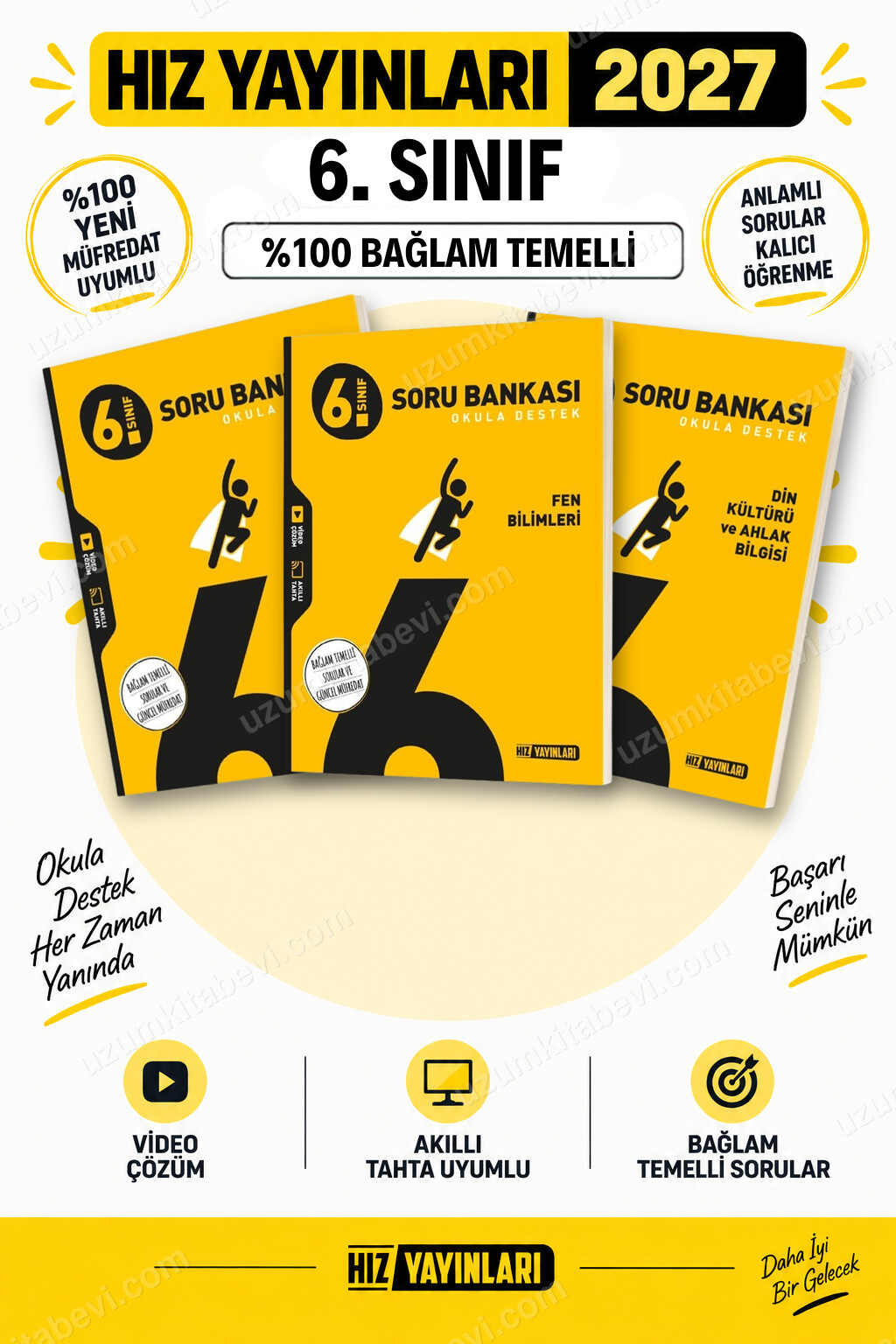 Hız Yayınları 2027 6. Sınıf Türkçe-Fen Bilimleri-Din Kültürü Maarif Yeni Müfredat Soru Bankası Seti - Hız Yayınları kitap kapağı