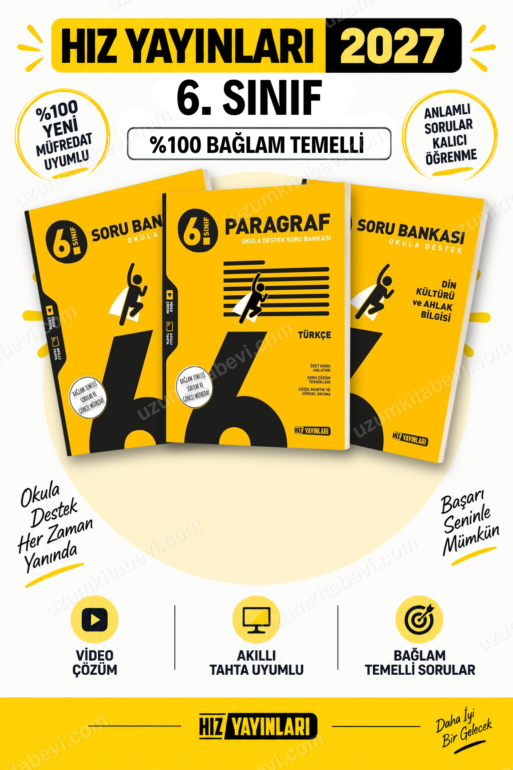Hız Yayınları 2027 6. Sınıf Türkçe-Paragraf-Din Kültürü Maarif Yeni Müfredat Soru Bankası Seti - Hız Yayınları kitap kapağı
