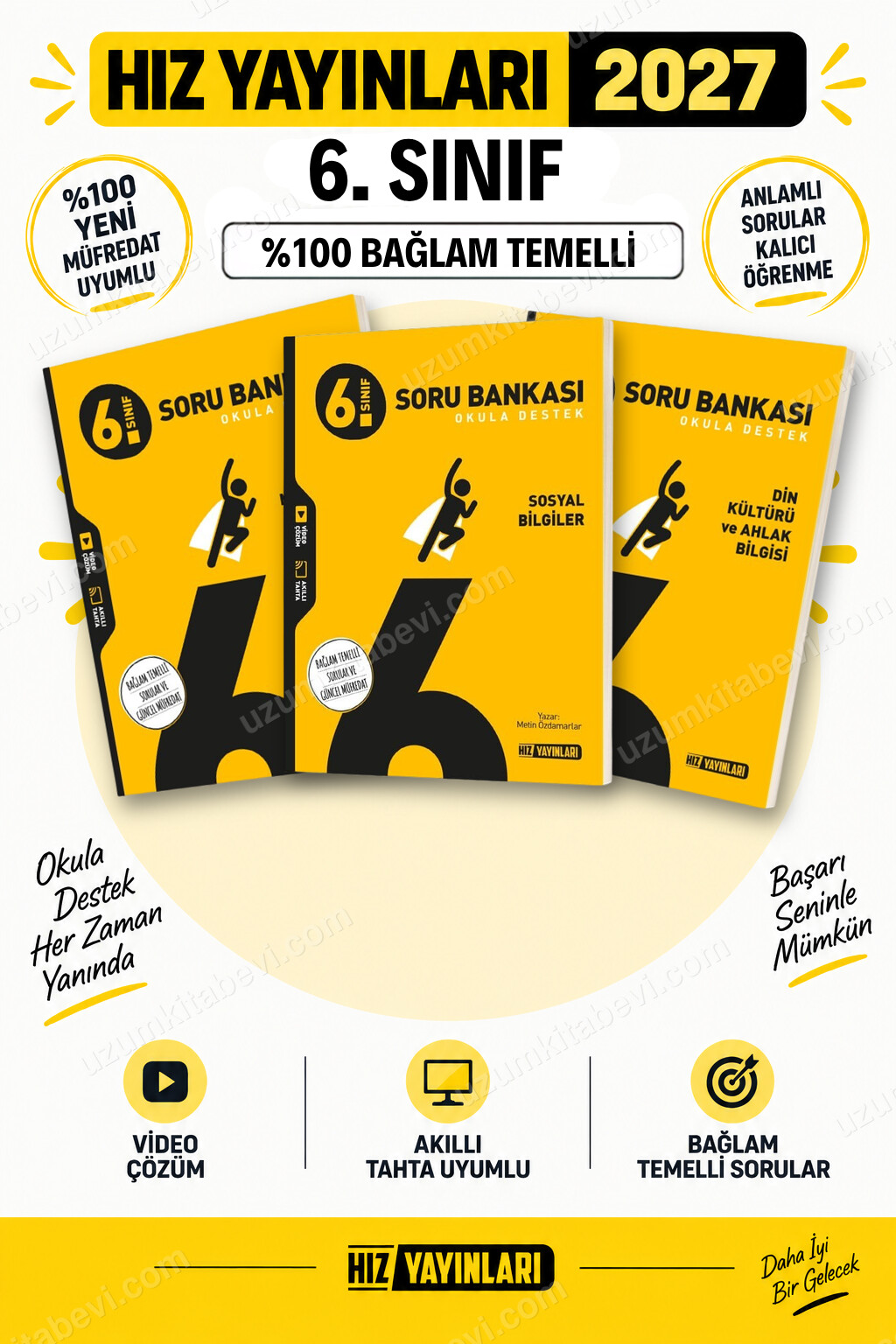 Hız Yayınları 2027 6. Sınıf Matematik-Sosyal-Din Maarif Yeni Müfredat Soru Bankası Seti - Hız Yayınları kitap kapağı