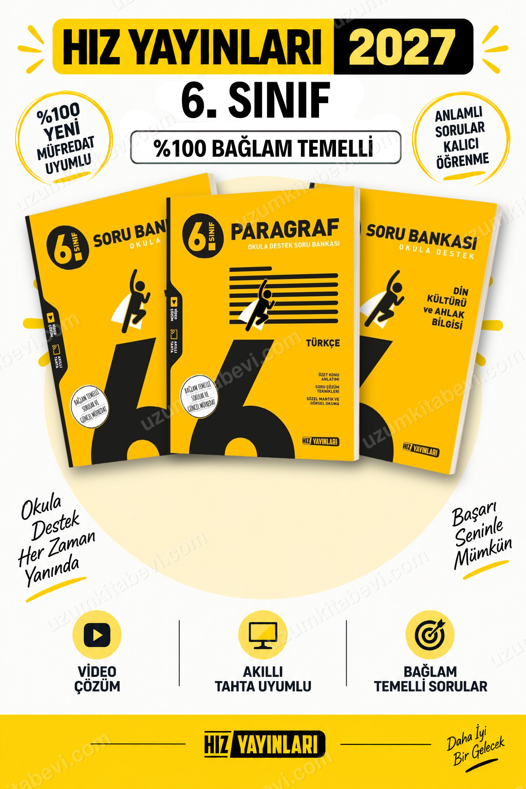 Hız Yayınları 2027 6. Sınıf Matematik-Paragraf-Din Kültürü Maarif Yeni Müfredat Soru Bankası Seti - Hız Yayınları kitap kapağı