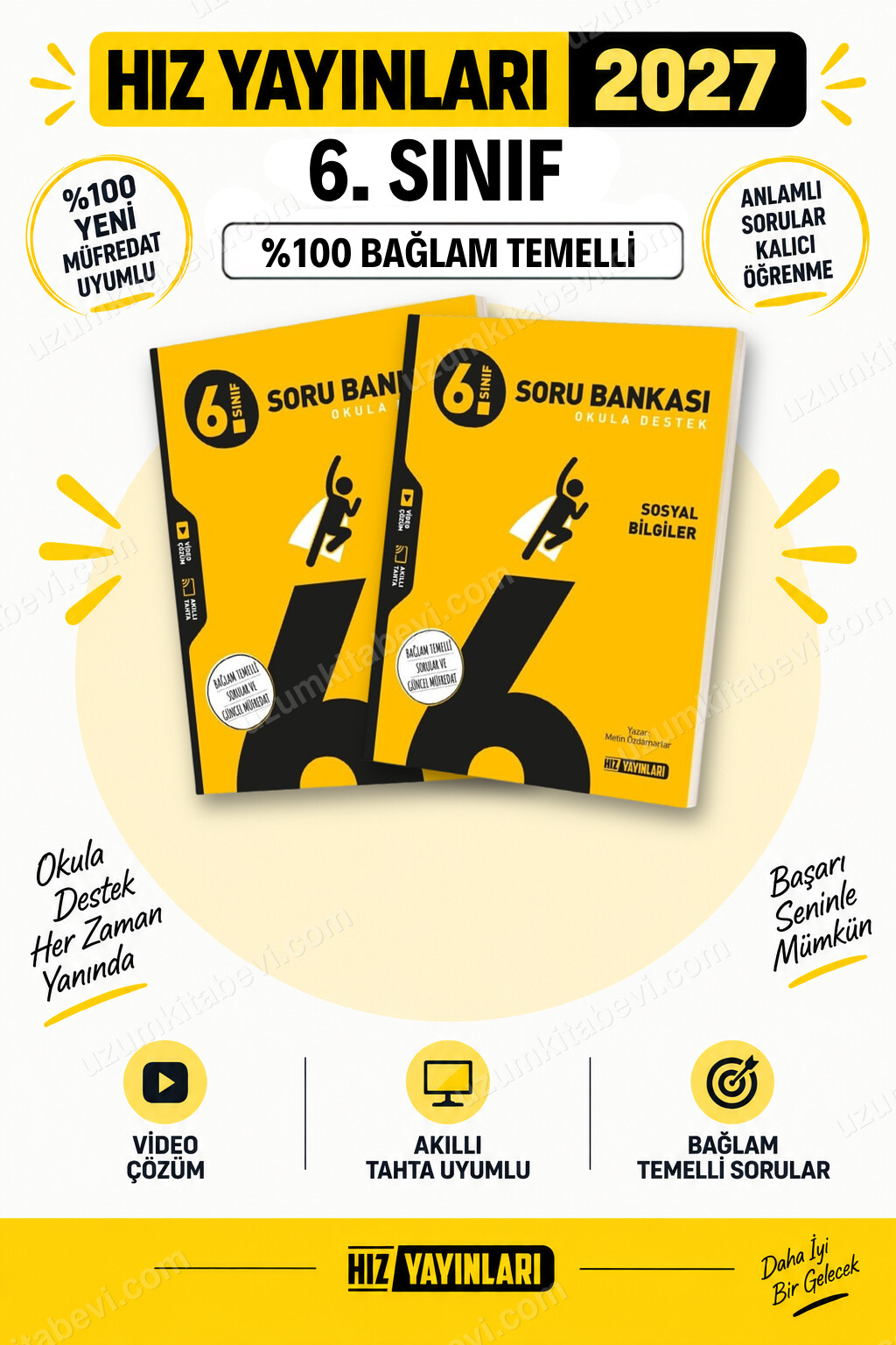 Hız Yayınları 2027 6. Sınıf Türkçe-Sosyal Bilgiler Maarif Yeni Müfredat Soru Bankası Seti - Hız Yayınları kitap kapağı