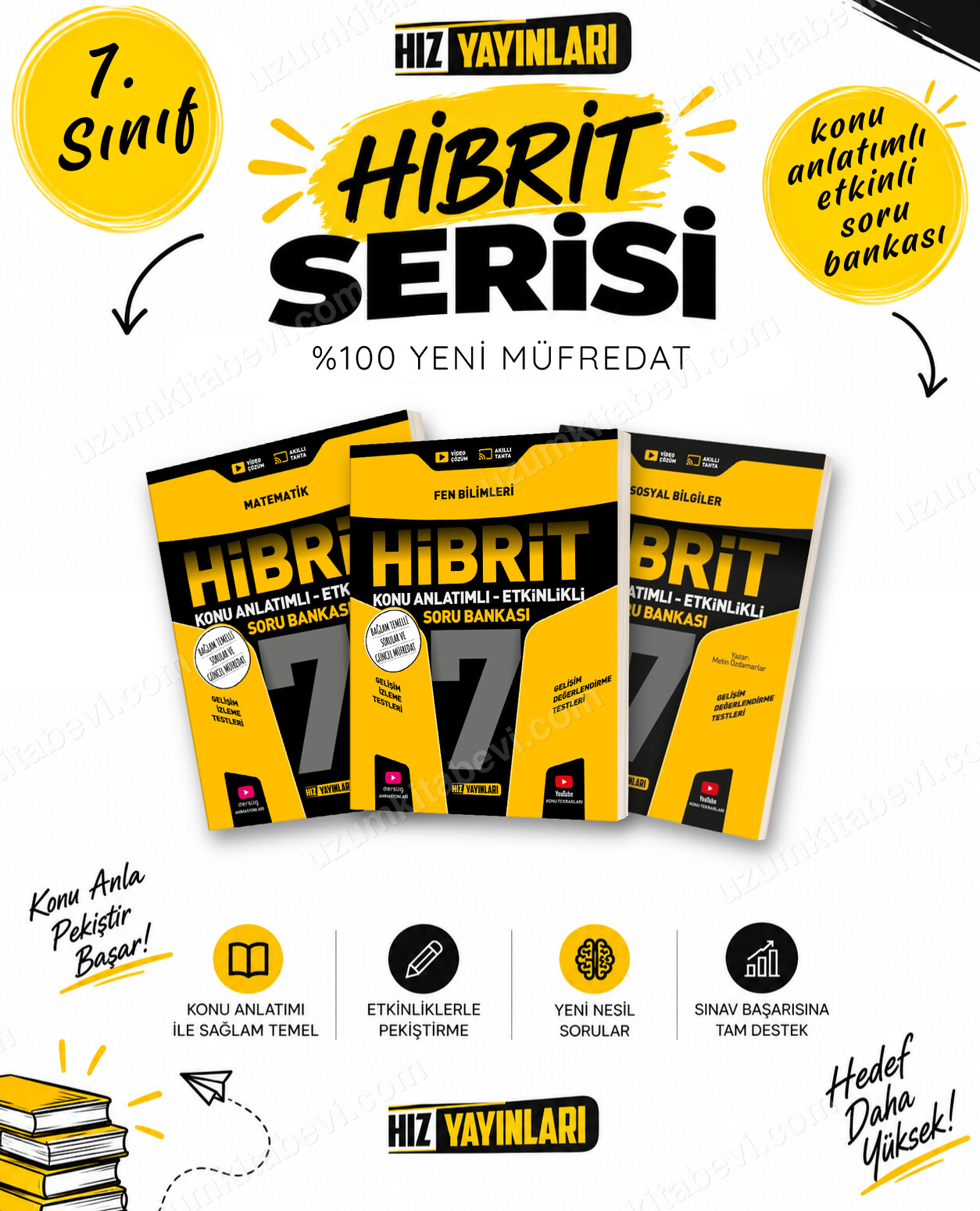 Hız Yayınları 2027 7. Sınıf Matematik-Fen-Sosyal Maarif Yeni Müfredat Hibrit Soru Bankası Seti - Hız Yayınları kitap kapağı