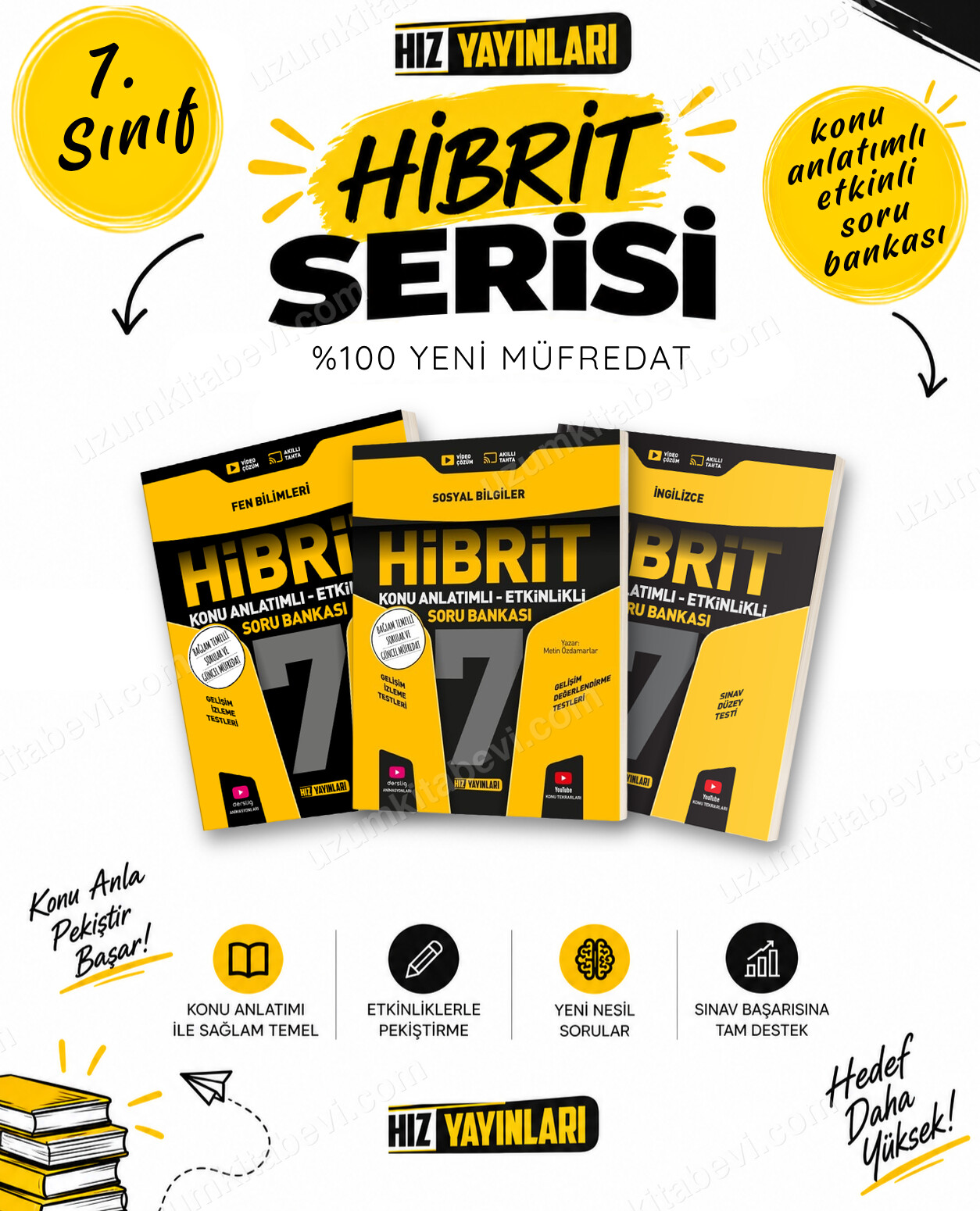 Hız Yayınları 2027 7. Sınıf Fen-Sosyal-İngilizce Maarif Yeni Müfredat Hibrit Soru Bankası Seti - Hız Yayınları kitap kapağı