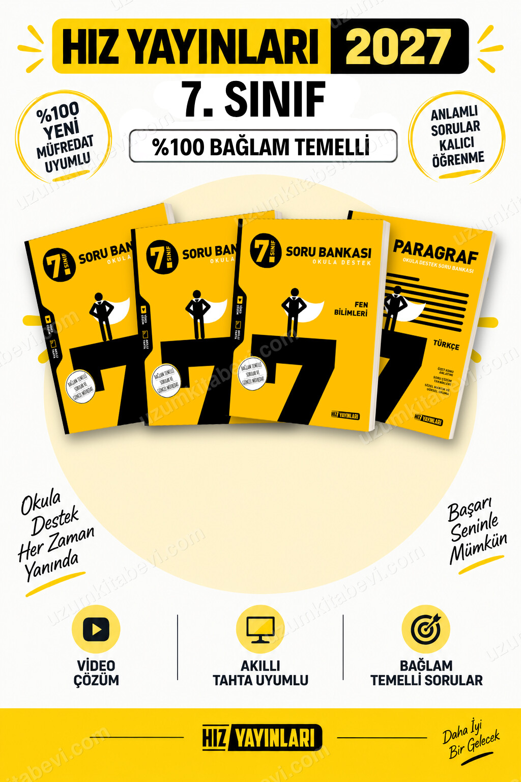 Hız Yayınları 2027 7. Sınıf Türkçe-Matematik-Fen-Paragraf Maarif Yeni Müfredat Soru Bankası Seti - Hız Yayınları kitap kapağı