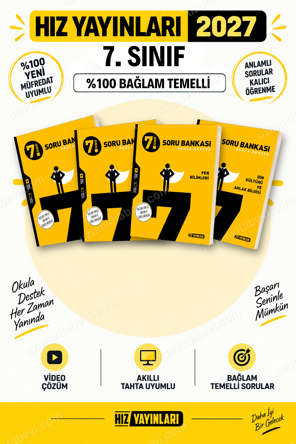 Hız Yayınları 2027 7. Sınıf Türkçe-Matematik-Fen-Din Maarif Yeni Müfredat Soru Bankası Seti - Hız Yayınları kitap kapağı