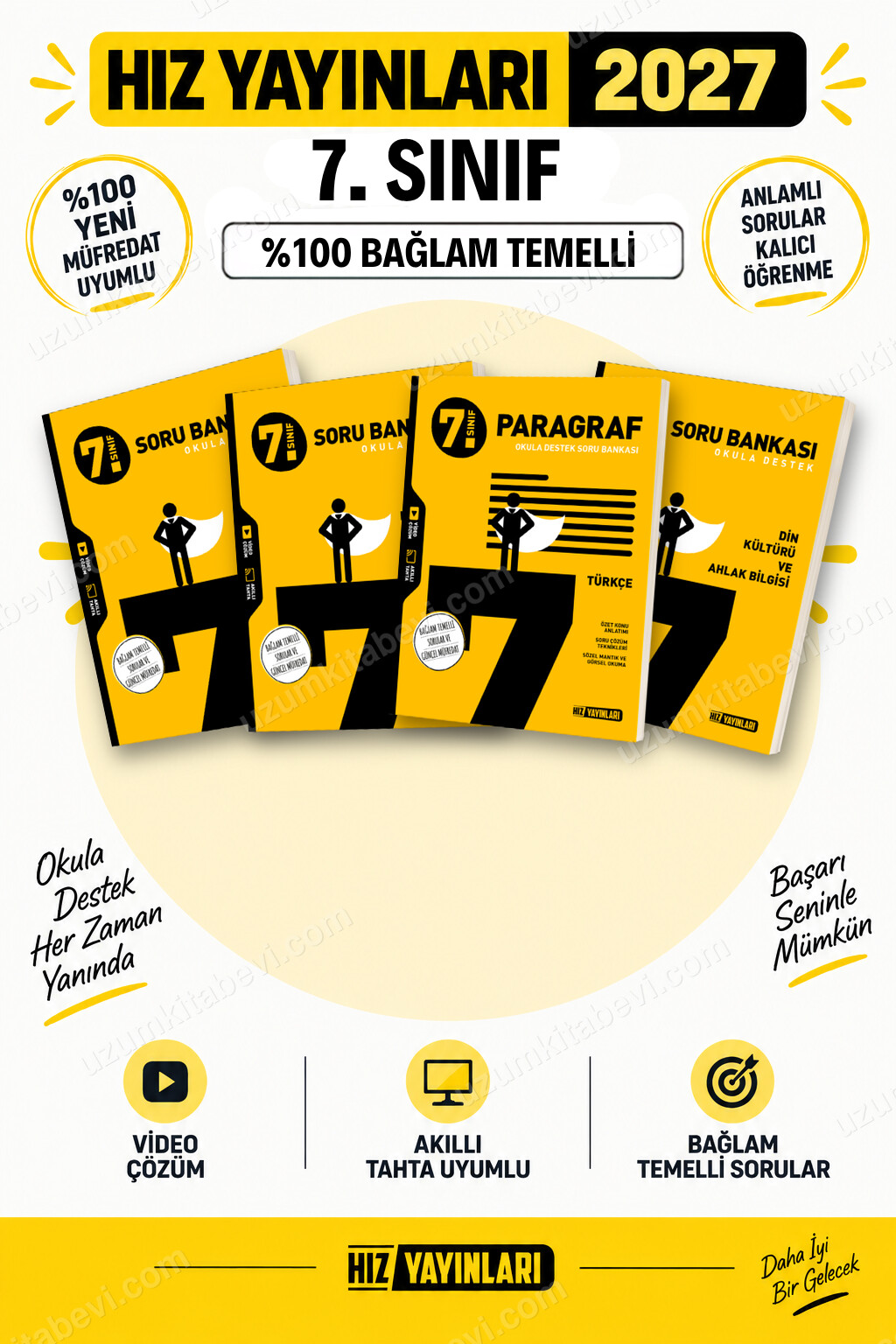 Hız Yayınları 2027 7. Sınıf Türkçe-Matematik-Paragraf-Din Maarif Yeni Müfredat Soru Bankası Seti - Hız Yayınları kitap kapağı