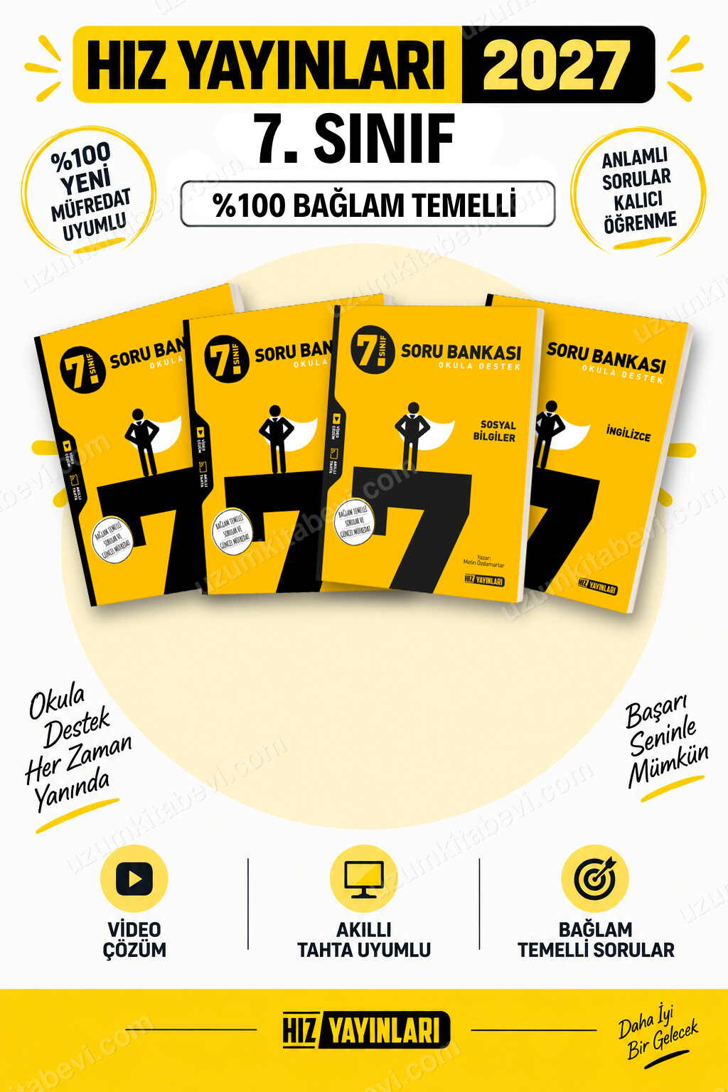 Hız Yayınları 2027 7. Sınıf Türkçe-Fen-Sosyal-İngilizce Maarif Yeni Müfredat Soru Bankası Seti - Hız Yayınları kitap kapağı