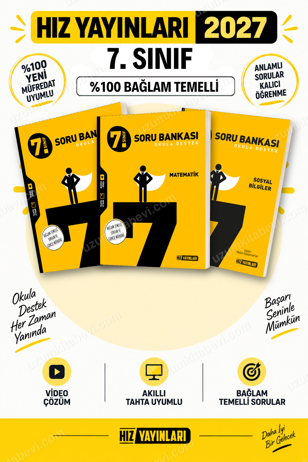 Hız Yayınları 2027 7. Sınıf Türkçe-Matematik-Sosyal Bilgiler Maarif Yeni Müfredat Soru Bankası Seti - Hız Yayınları kitap kapağı