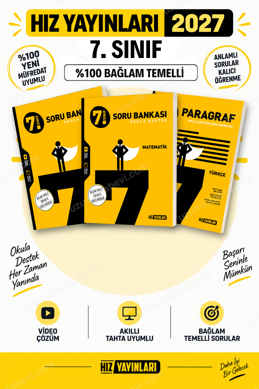 Hız Yayınları 2027 7. Sınıf Türkçe-Matematik-Paragraf Maarif Yeni Müfredat Soru Bankası Seti - Hız Yayınları kitap kapağı