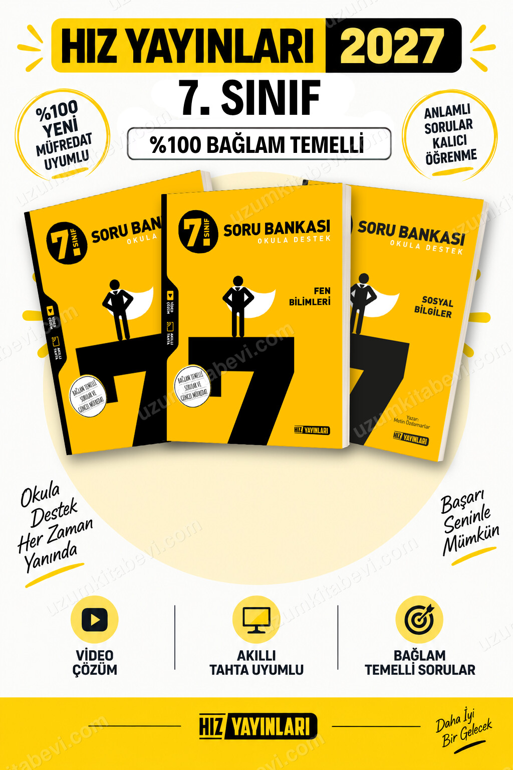 Hız Yayınları 2027 7. Sınıf Türkçe-Fen-Sosyal Maarif Yeni Müfredat Soru Bankası Seti - Hız Yayınları kitap kapağı