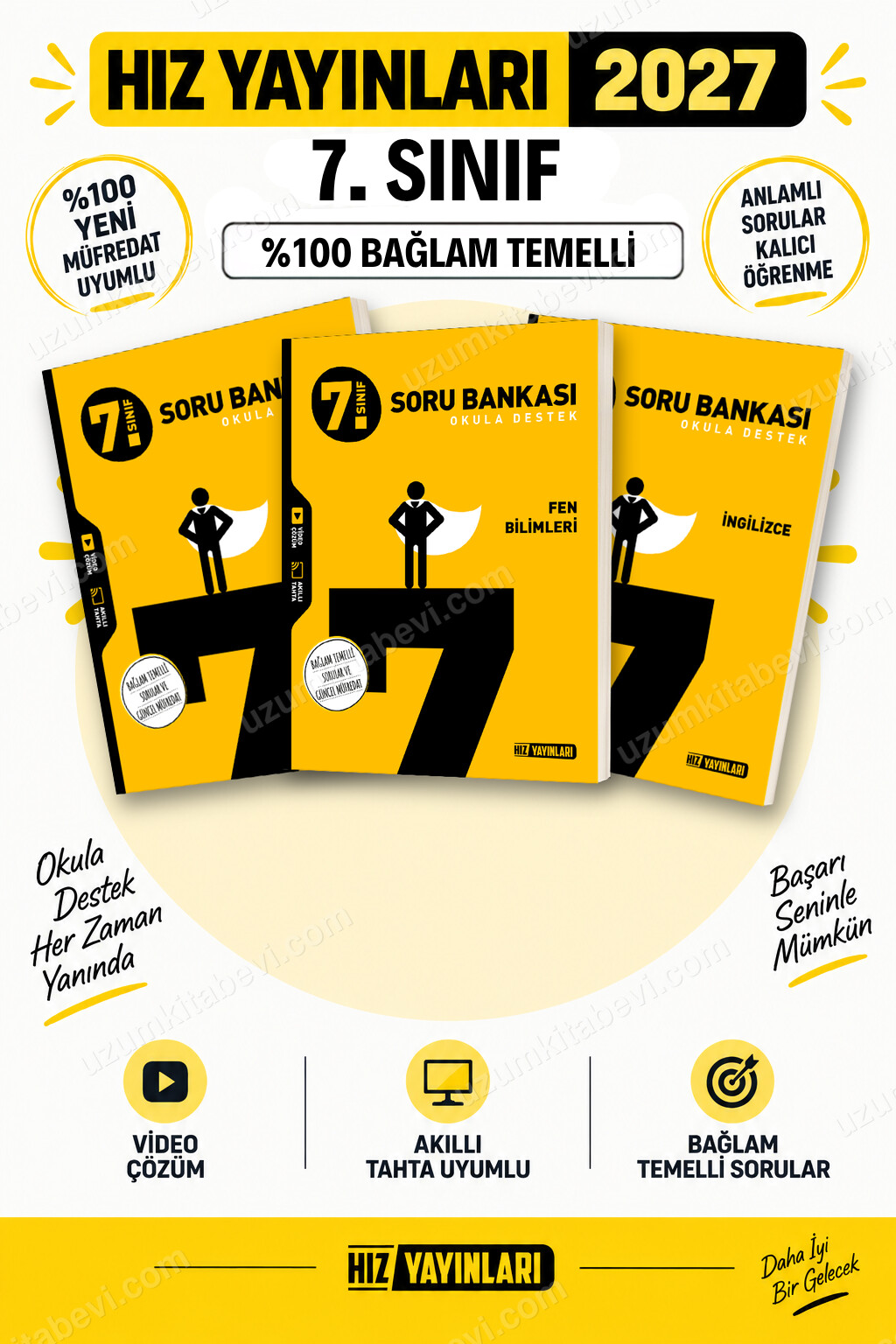 Hız Yayınları 2027 7. Sınıf Türkçe-Fen Bilimleri-İngilizce Maarif Yeni Müfredat Soru Bankası Seti - Hız Yayınları kitap kapağı