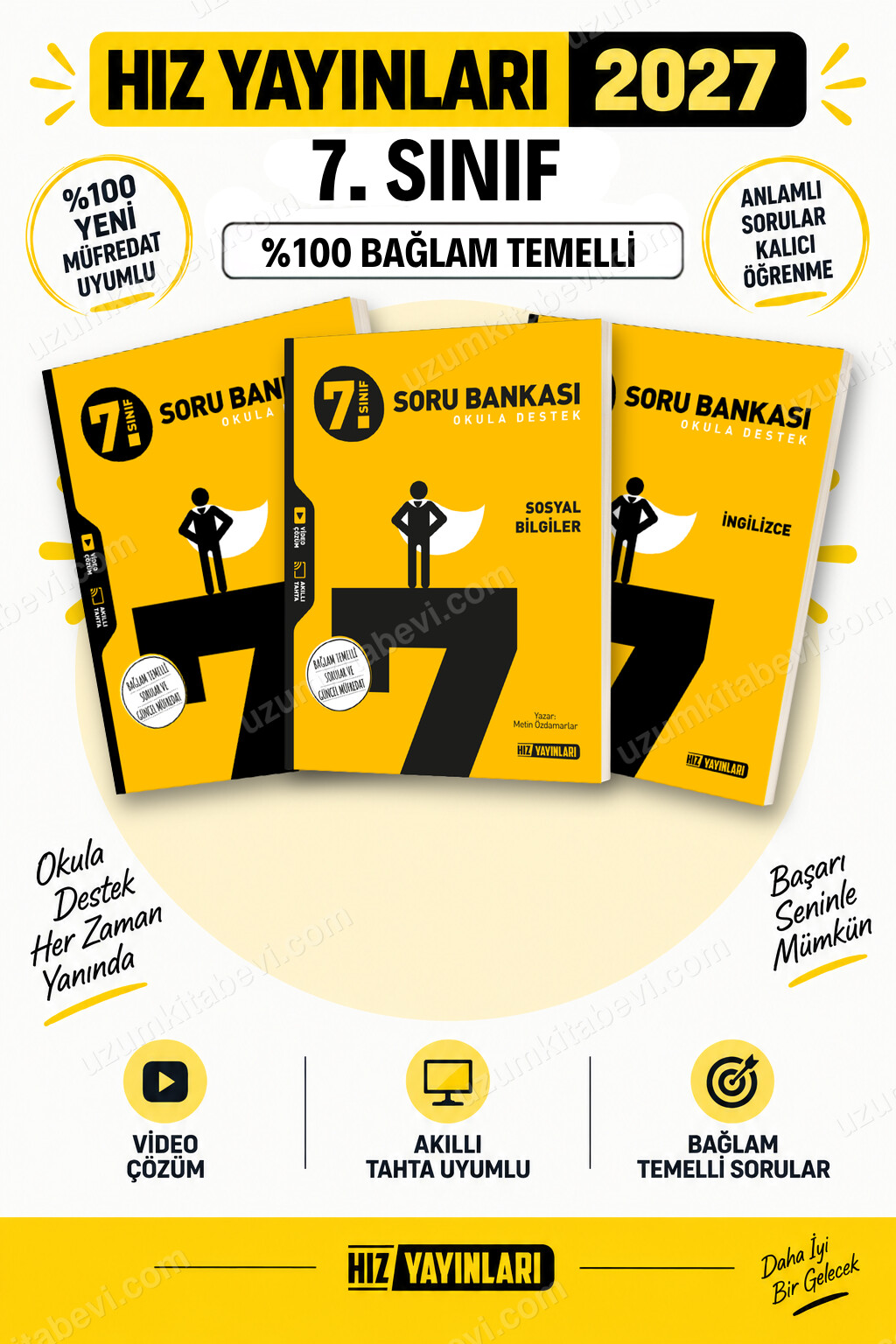 Hız Yayınları 2027 7. Sınıf Türkçe-Sosyal Bilgiler-İngilizce Maarif Yeni Müfredat Soru Bankası Seti - Hız Yayınları kitap kapağı