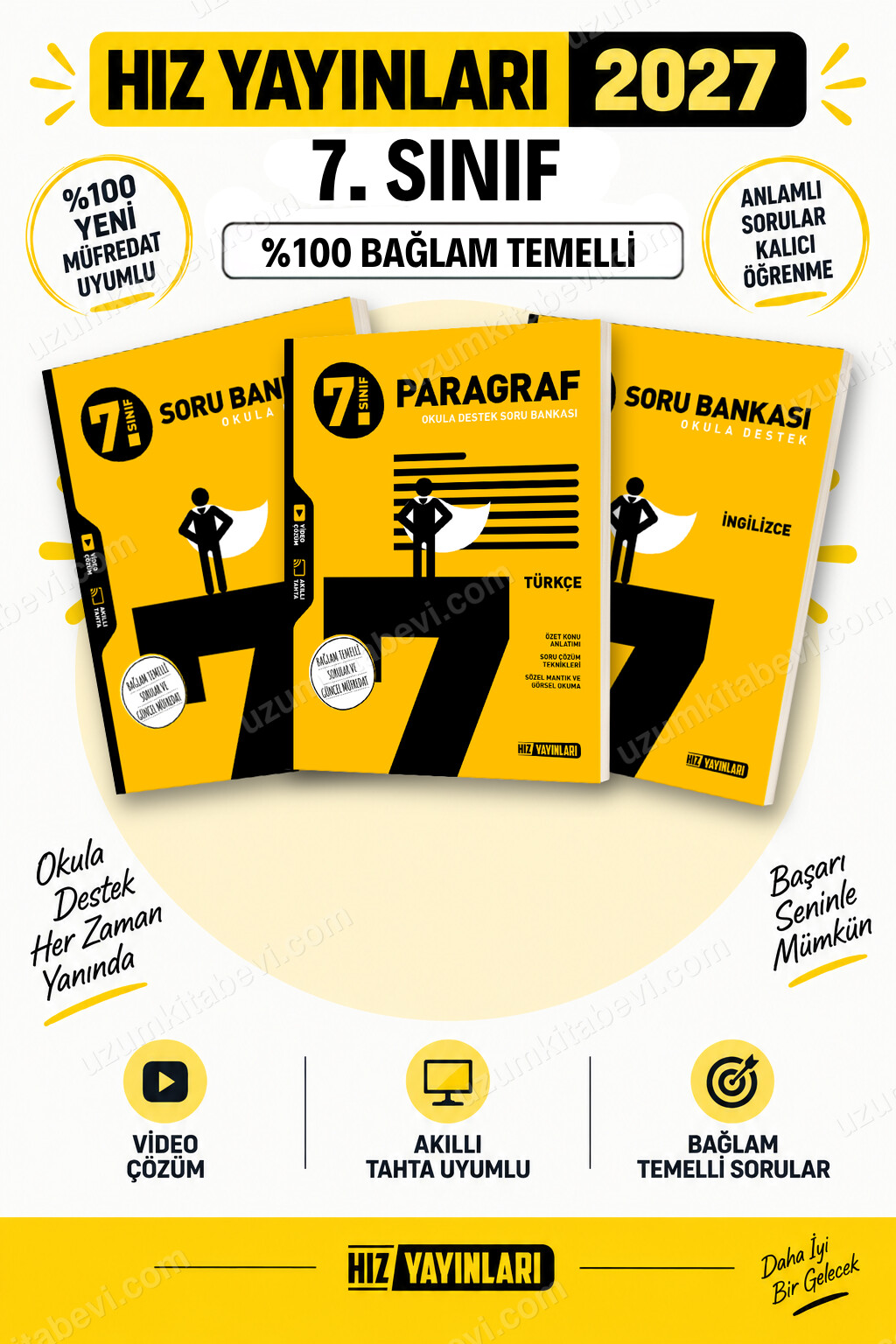 Hız Yayınları 2027 7. Sınıf Türkçe-Paragraf-İngilizce Maarif Yeni Müfredat Soru Bankası Seti - Hız Yayınları kitap kapağı