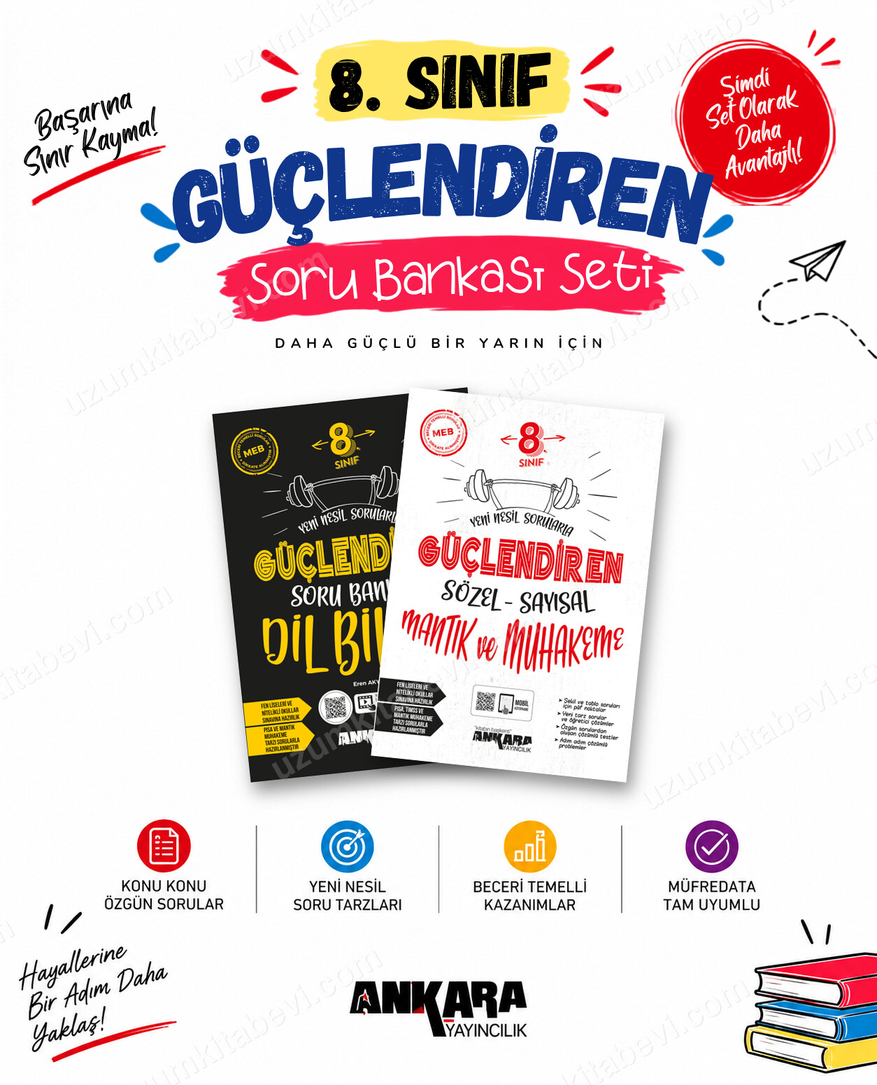 Ankara Yayıncılık 8. Sınıf Dil Bilgisi-Mantık ve Muhakeme Güçlendiren Soru Bankası Seti (2 Kitap) - Ankara Yayıncılık kitap kapağı