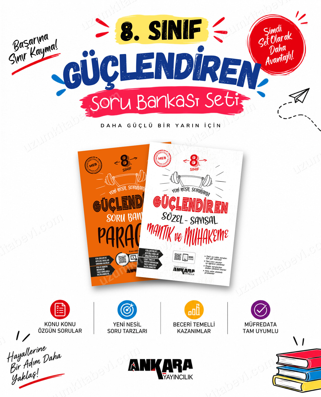 Ankara Yayıncılık 8. Sınıf Paragraf-Mantık ve Muhakeme Güçlendiren Soru Bankası Seti (2 Kitap) - Ankara Yayıncılık kitap kapağı