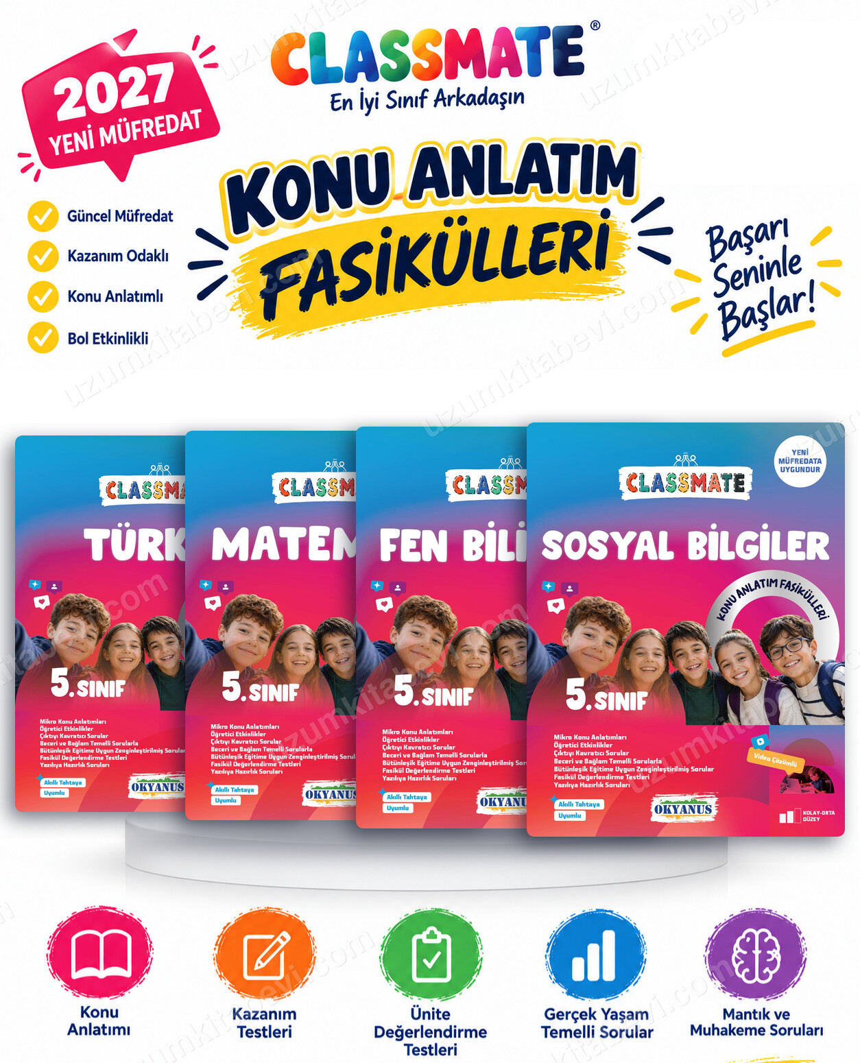 Okyanus Yayıncılık 2027 5. Sınıf Classmate Türkçe-Matematik-Fen Bilimleri-Sosyal Bilgiler Maarif Model Konu Anlatım Fasikülleri Seti (4 Kitap) - Okyanus Yayıncılık kitap kapağı