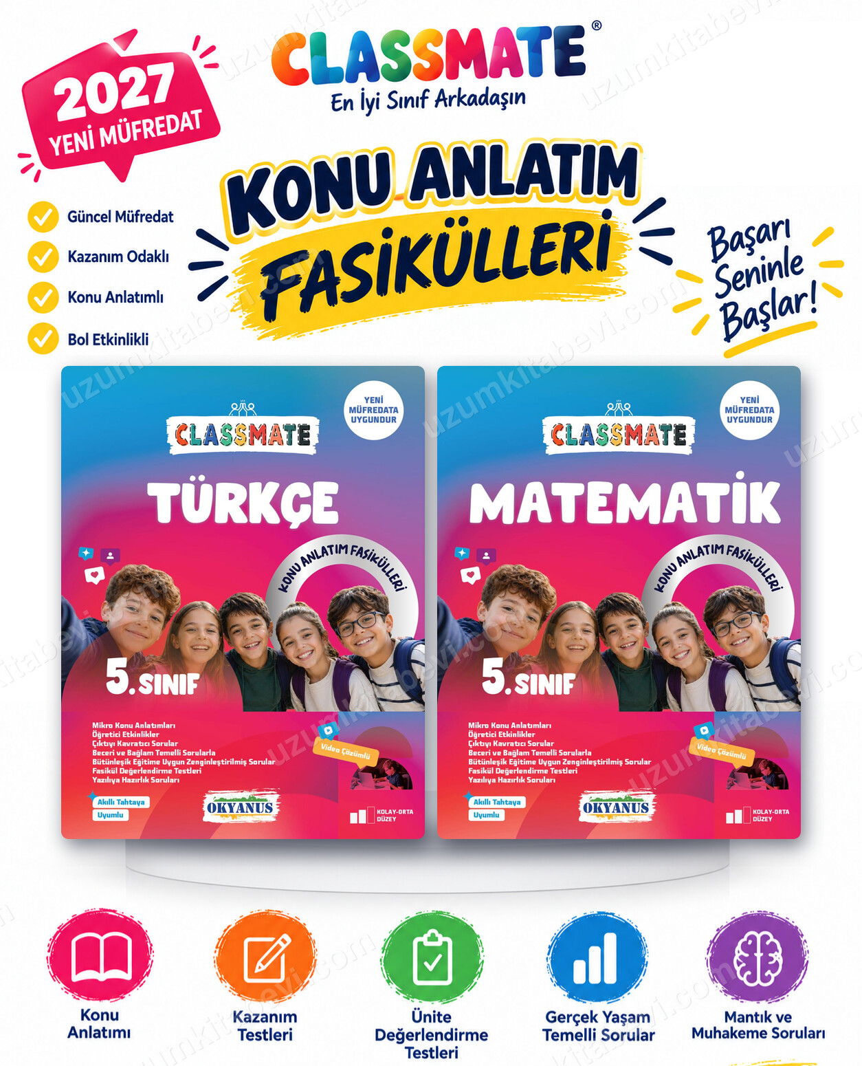 Okyanus Yayıncılık 2027 5. Sınıf Classmate Türkçe-Matematik Maarif Model Konu Anlatım Fasikülleri Seti (2 Kitap) - Okyanus Yayıncılık kitap kapağı