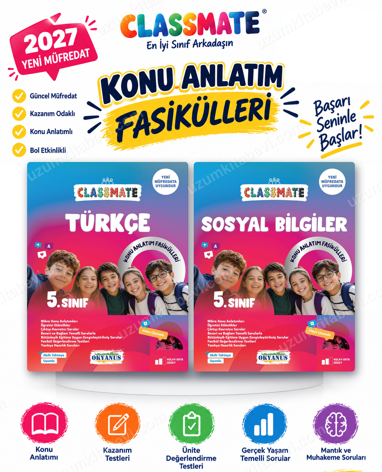 Okyanus Yayıncılık 2027 5. Sınıf Classmate Türkçe-Sosyal Bilgiler Maarif Model Konu Anlatım Fasikülleri Seti (2 Kitap) - Okyanus Yayıncılık kitap kapağı